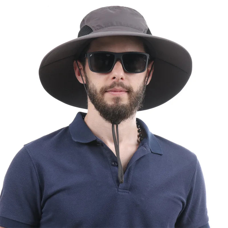 Unisex Large Brim Waterproof Breathable Outdoor Quick Dry Boonie Hat