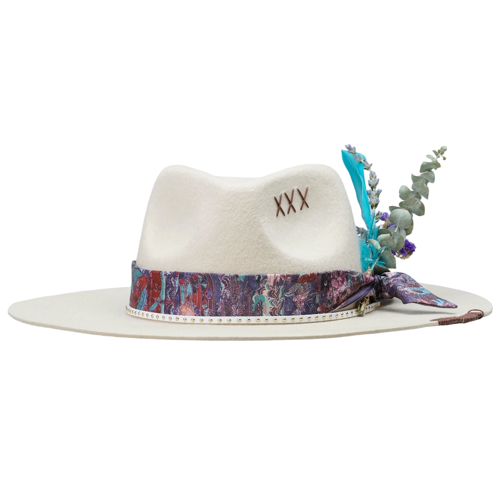Classic Teardrop Crown - Off-White with Floral Accent