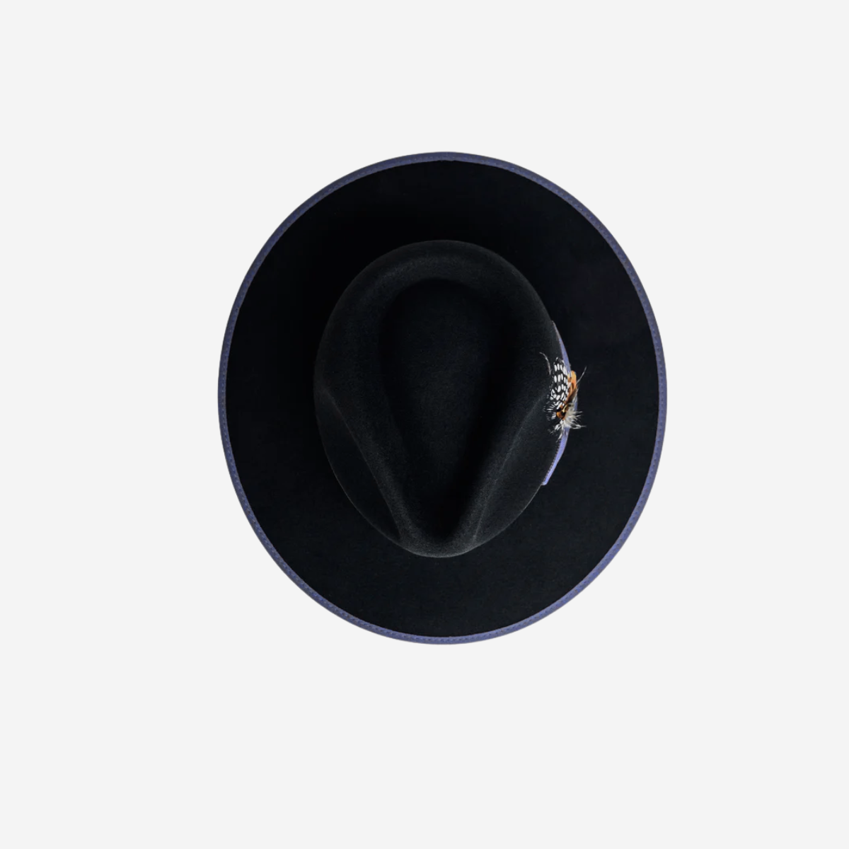 Classic Men's Felt Black Fedora Hat - Black