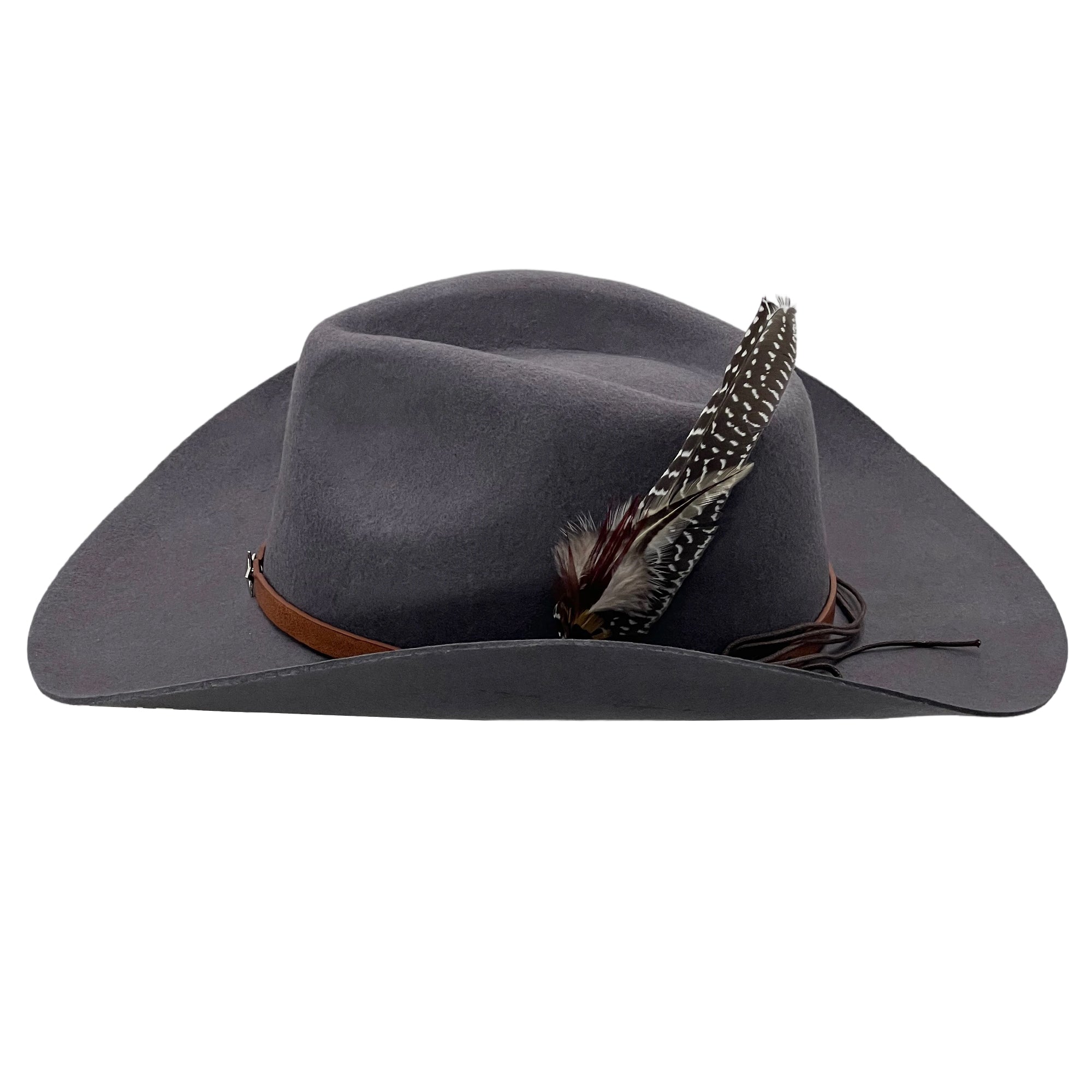 Modern Earthy Gray Hat – Metal Clasp Accent