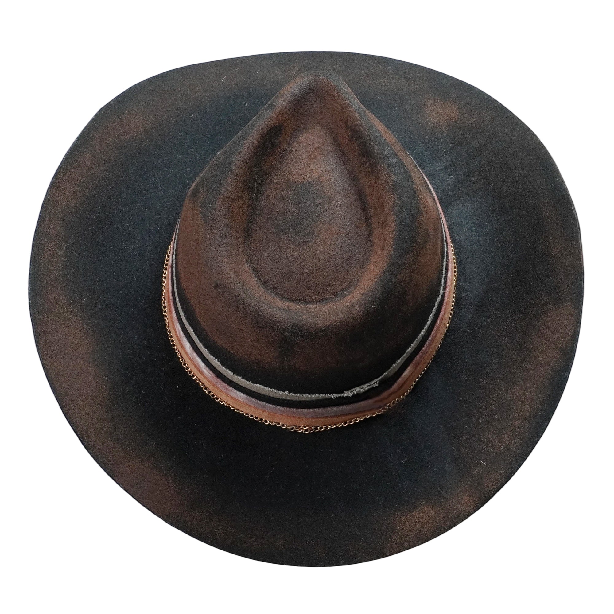 Classic Teardrop Crown - Black with Distressed Burnt Finish