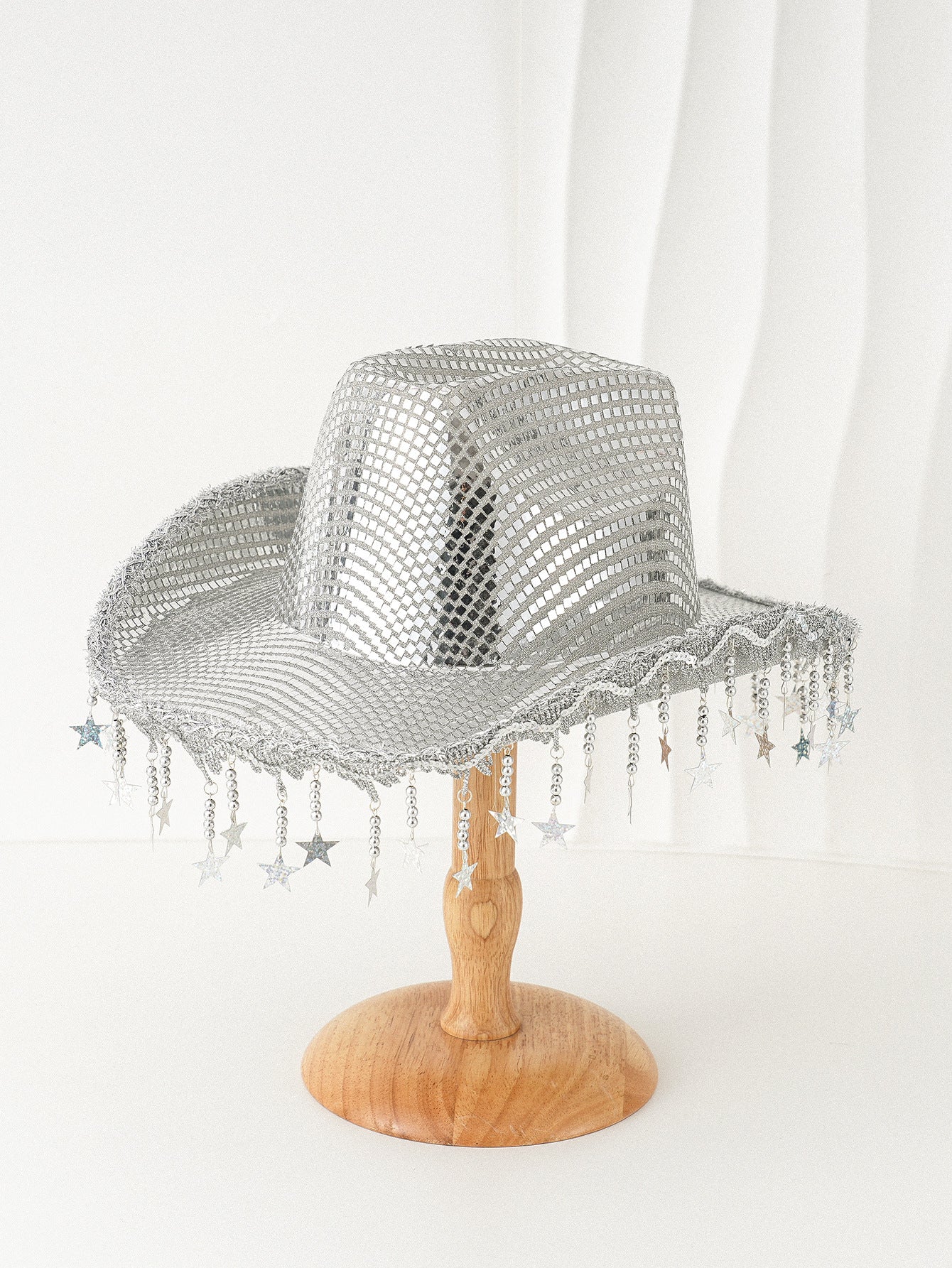 Adjustable Rhinestone Star Cowboy Hat with Tassels