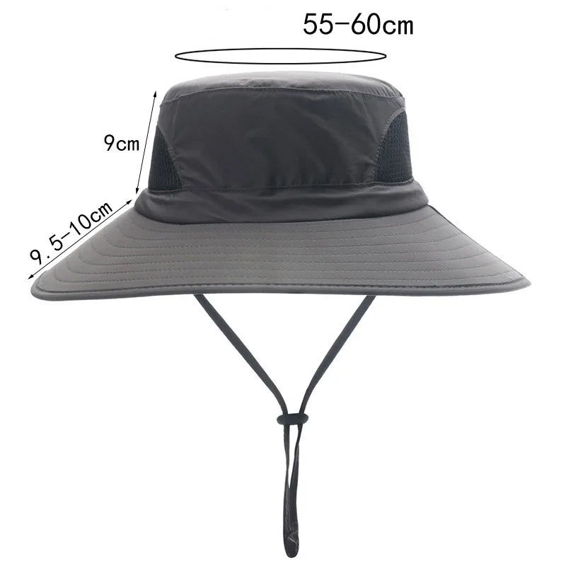 Unisex Large Brim Waterproof Breathable Outdoor Quick Dry Boonie Hat