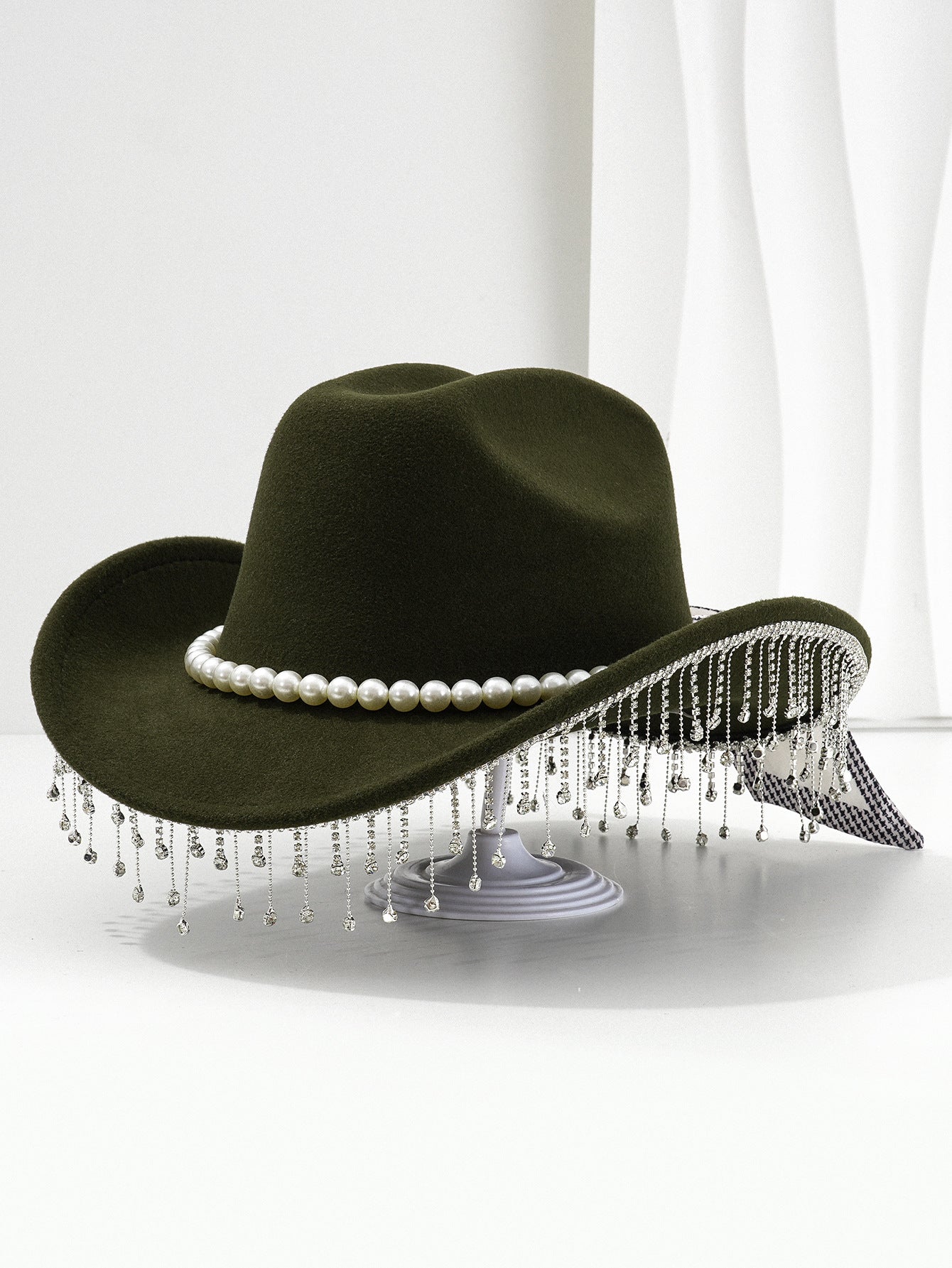 Adjustable Sparkling Cowboy Hat with Tassels