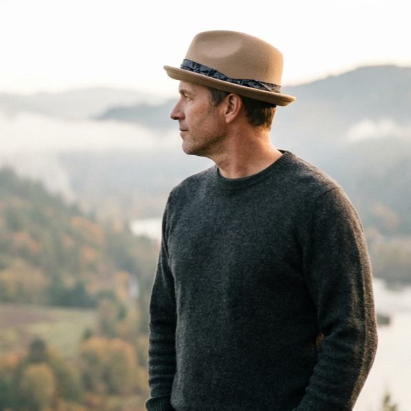 Modern Felt Fedora – Printed Accent