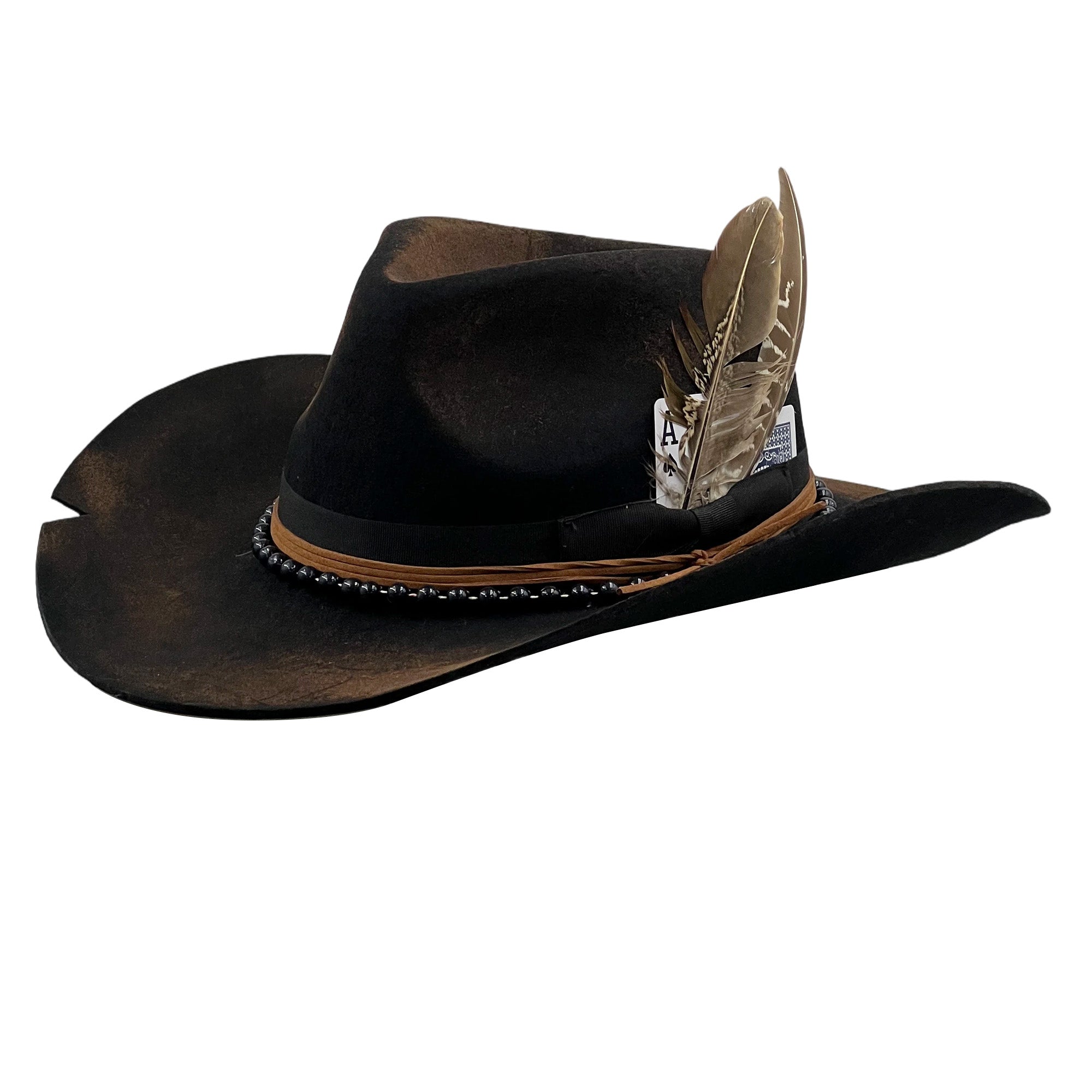 Hand-Burned Western Hat – Black