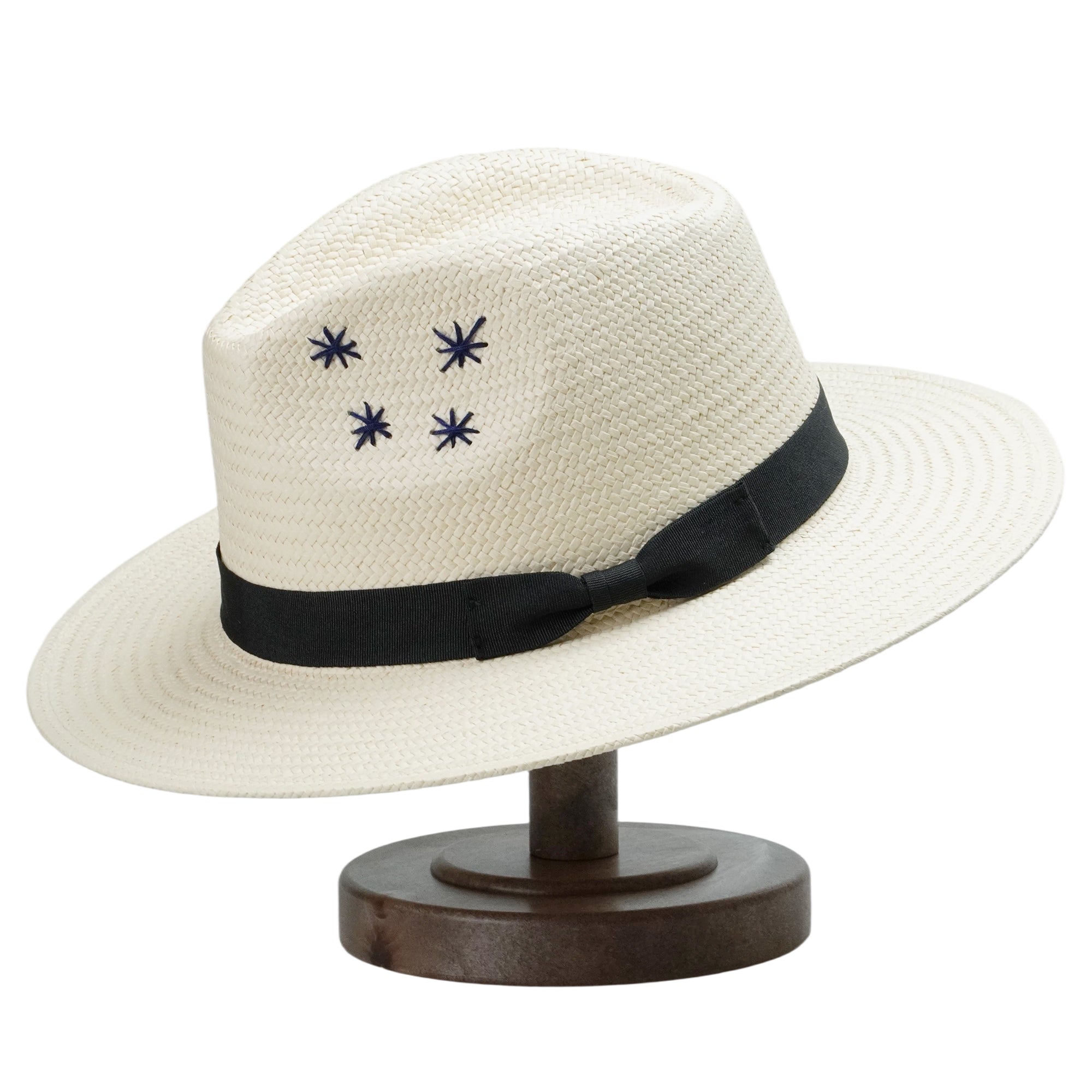 Off-White Straw Hat - Classic Teardrop with Star Detail