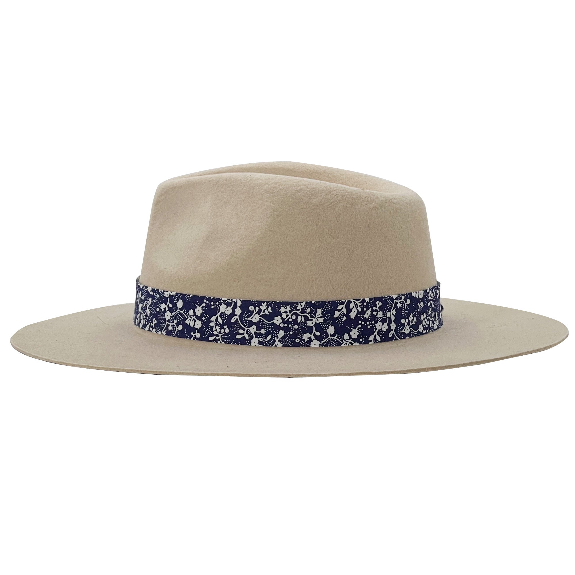 Women Custom Floral Band Hat – Ivory White