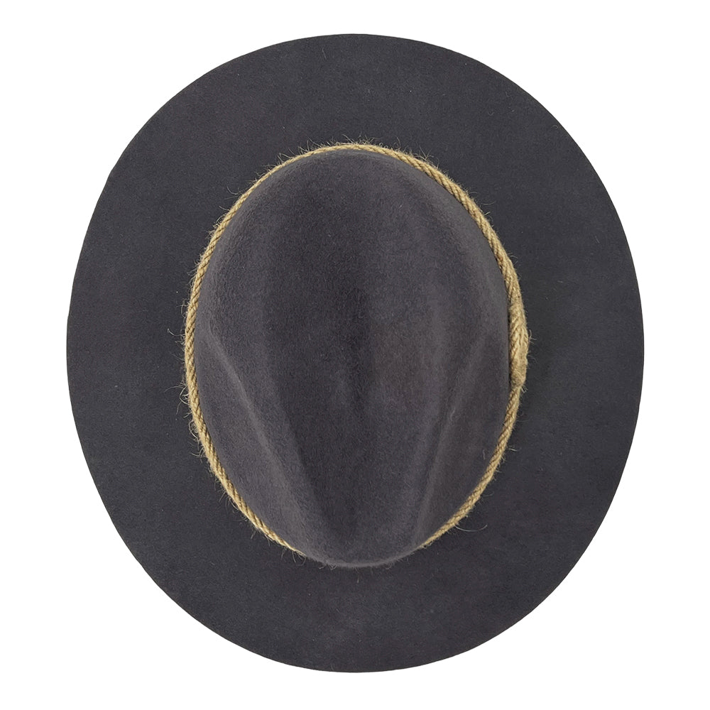Slate Gray Flat-Brim – Hand-Sculpted Rope Detail