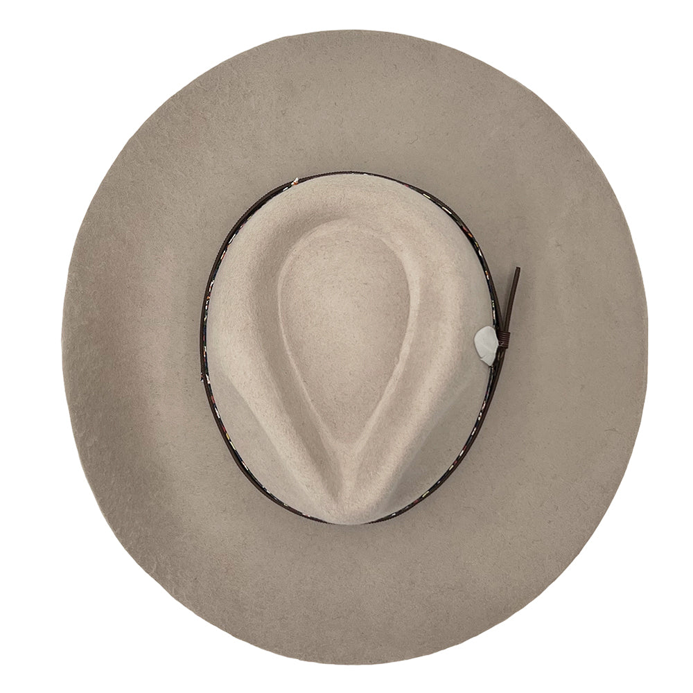 Teardrop Felt Hat – Floral Accent & Feather
