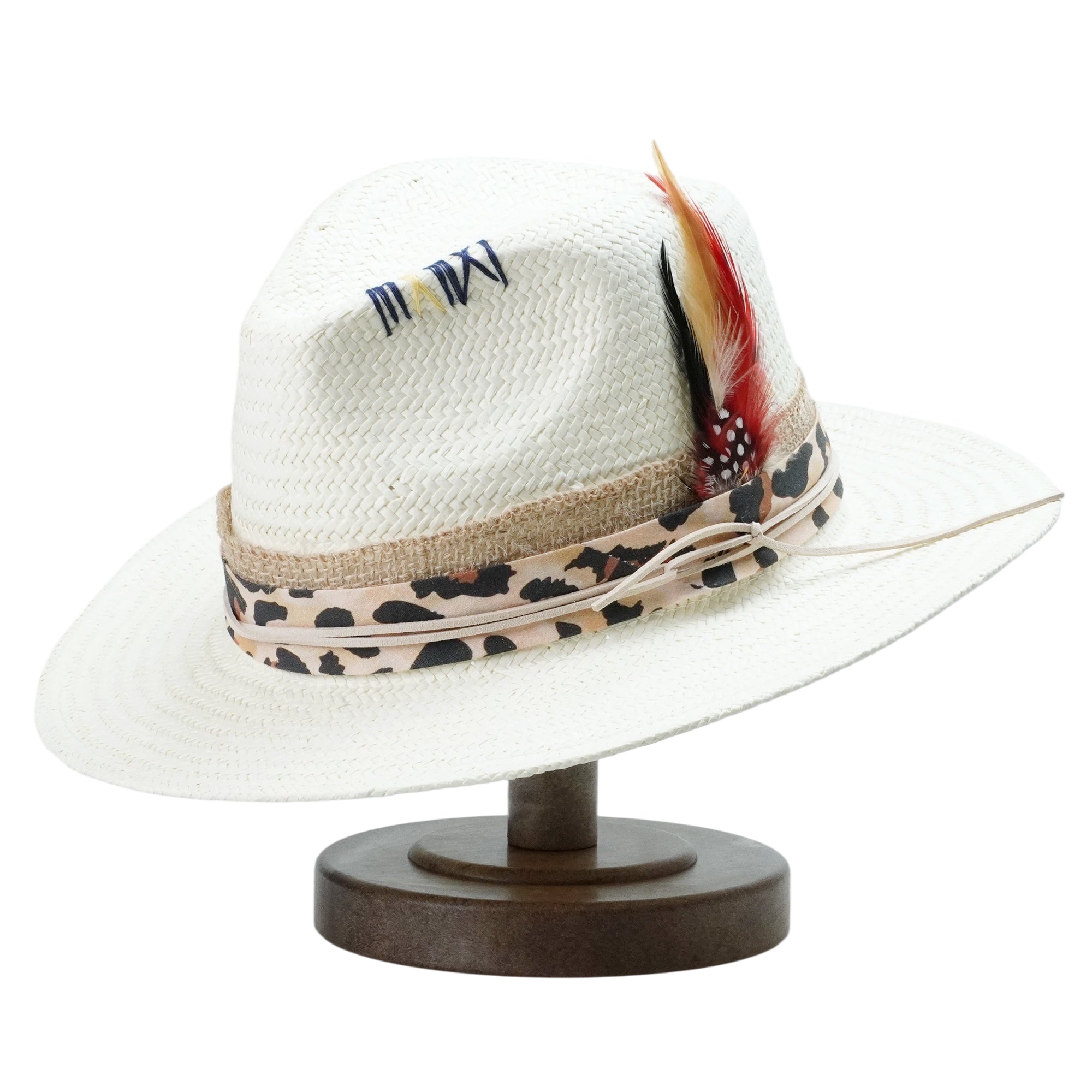 Classic Gus Crown - Off-White with Feather Detail