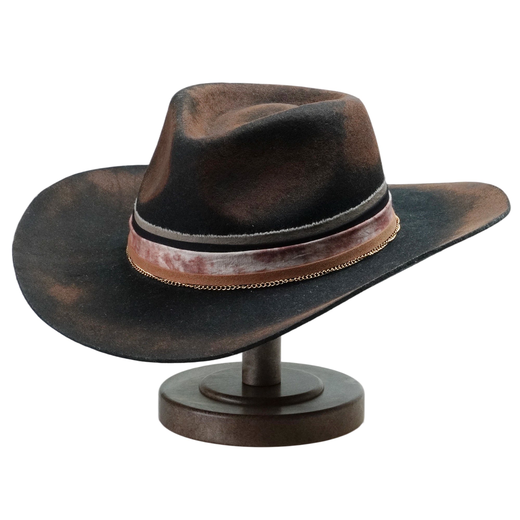 Classic Teardrop Crown - Black with Distressed Burnt Finish