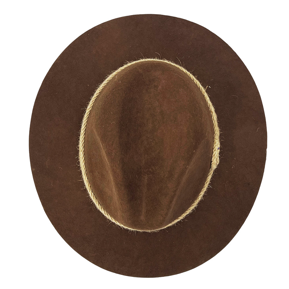 Chestnut Flat-Brim – Hand-Sculpted Rope Detai