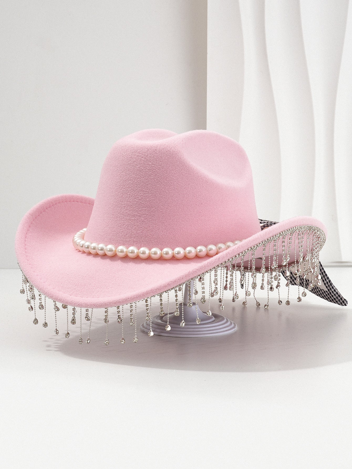Adjustable Sparkling Cowboy Hat with Tassels
