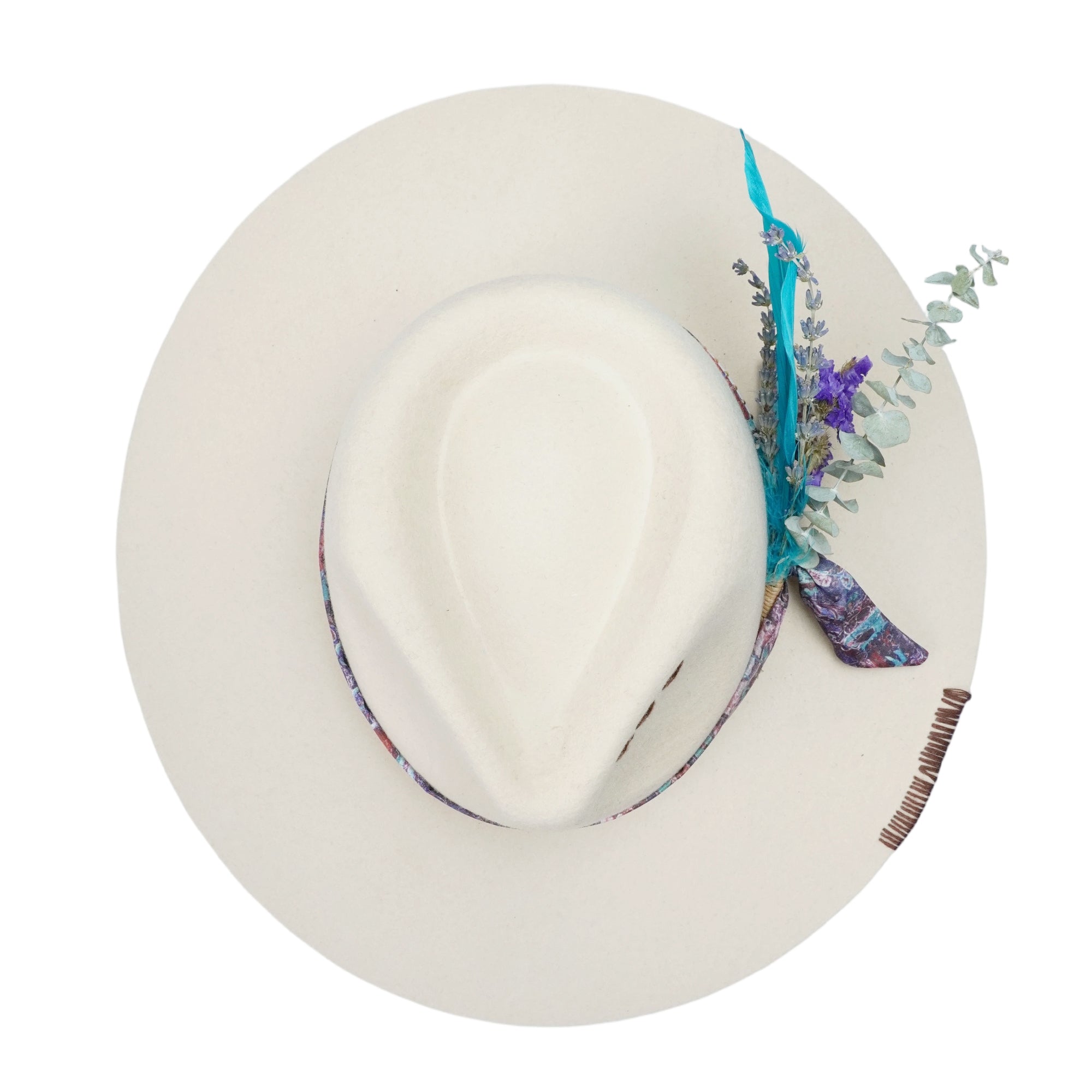 Classic Teardrop Crown - Off-White with Floral Accent