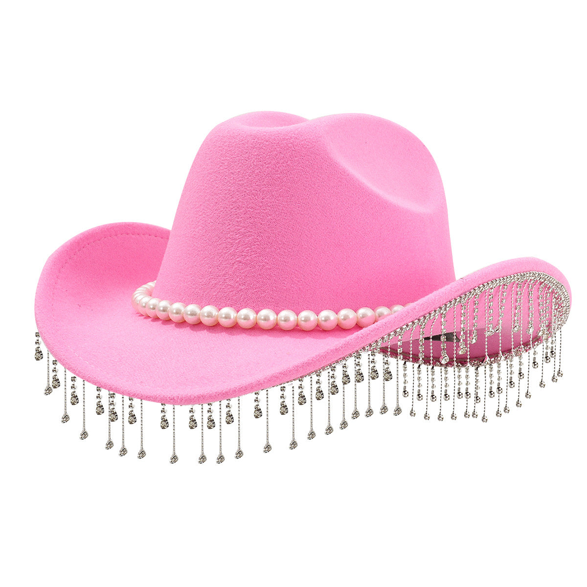 Adjustable Sparkling Cowboy Hat with Tassels