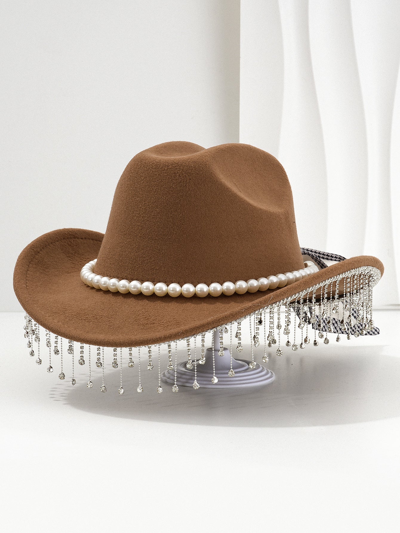 Adjustable Sparkling Cowboy Hat with Tassels