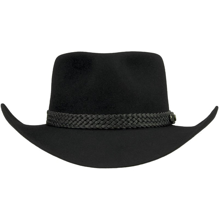 Pure Fur Felt Outback Hat With Leather Sweatband