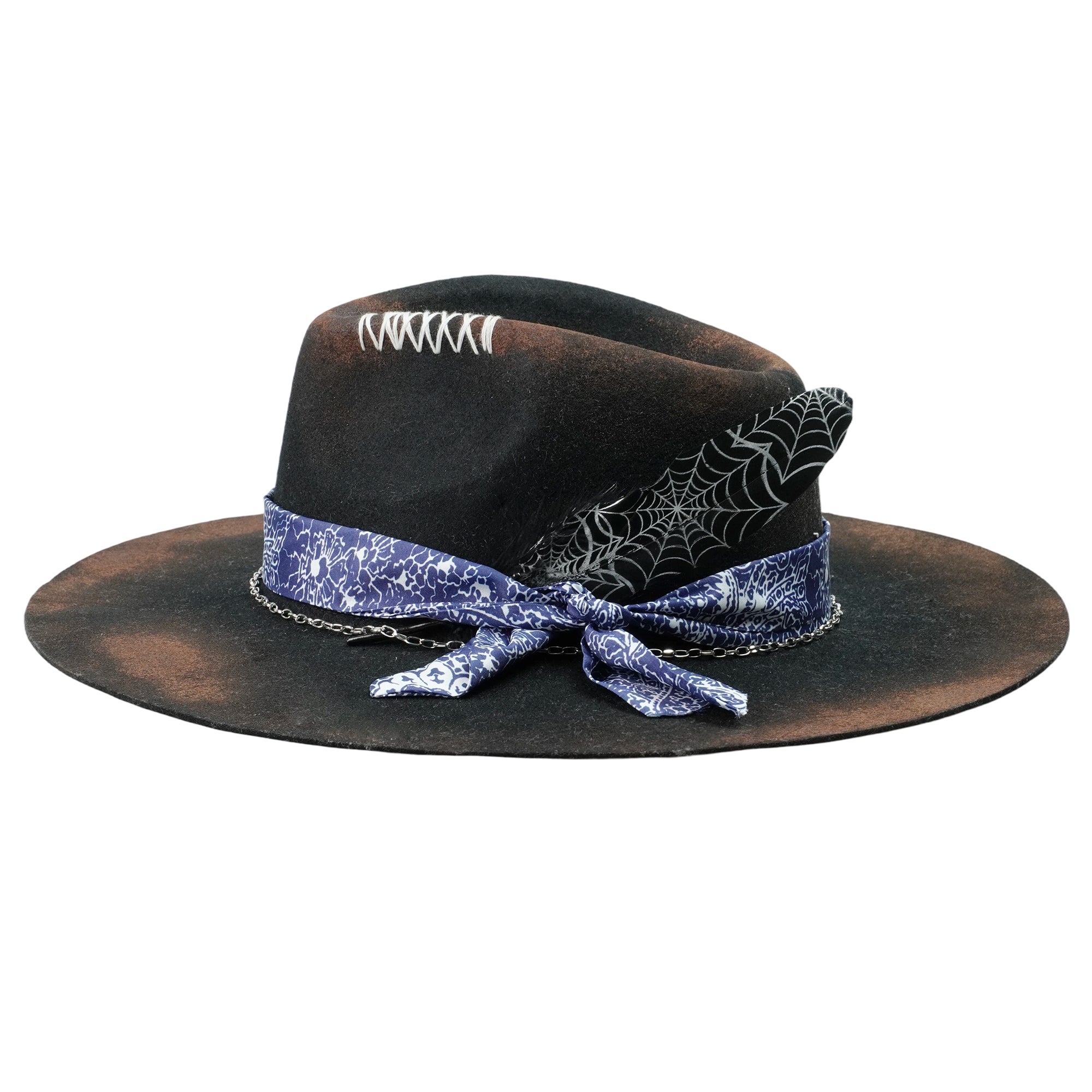 Modern Felt Hat – Sleek Black, Mixed-Media Band