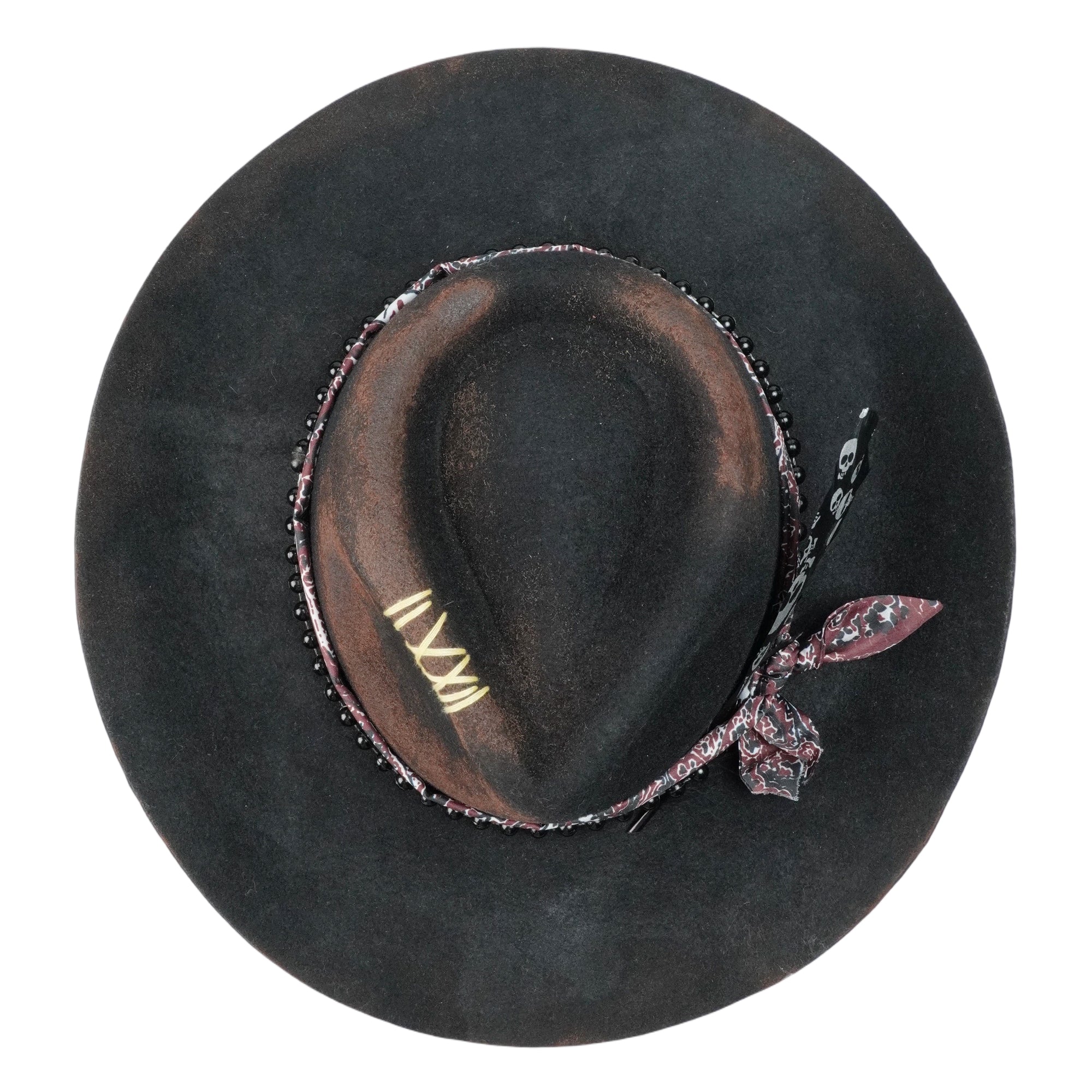 Modern Felt Hat – Dark Base, Textured Accents