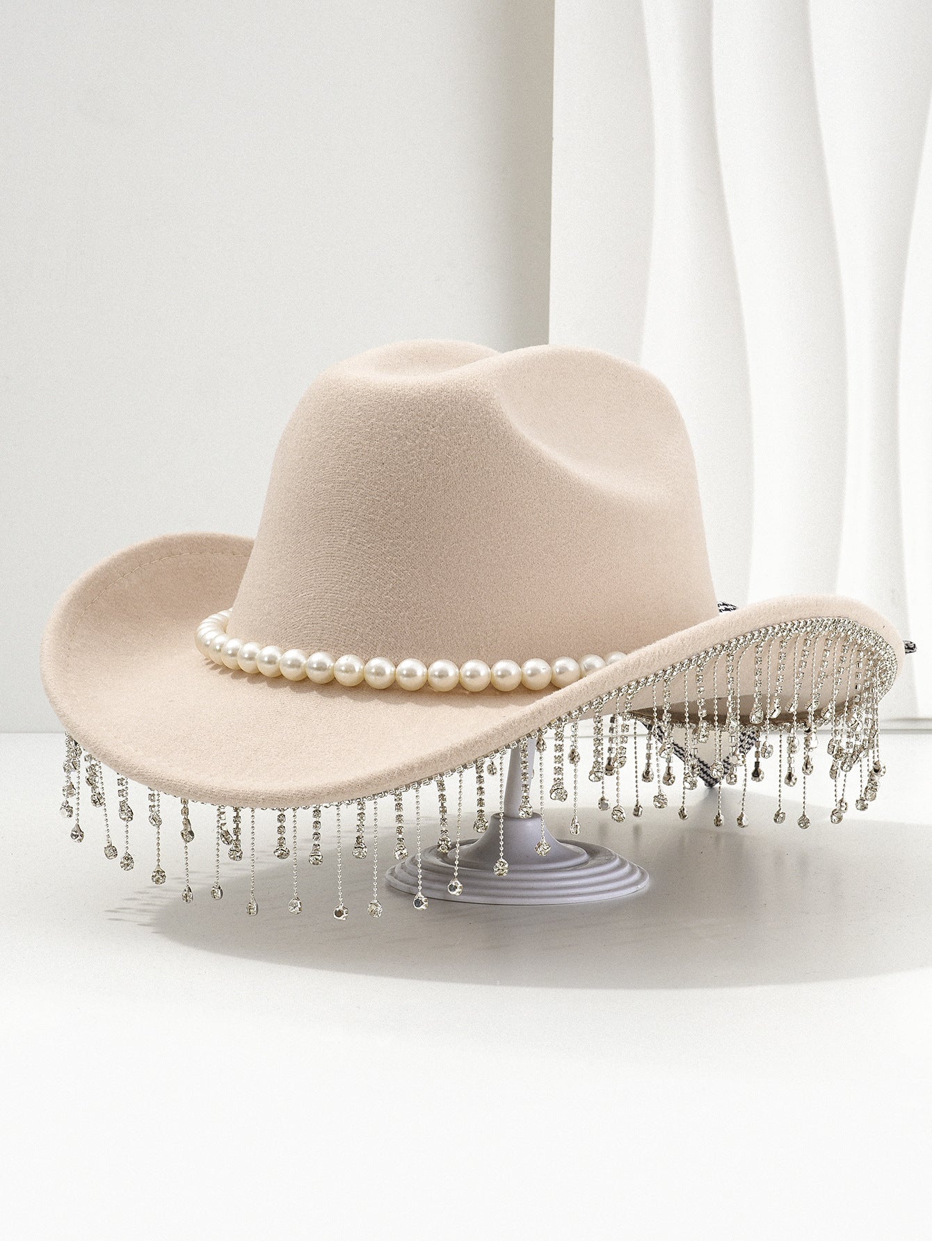 Adjustable Sparkling Cowboy Hat with Tassels