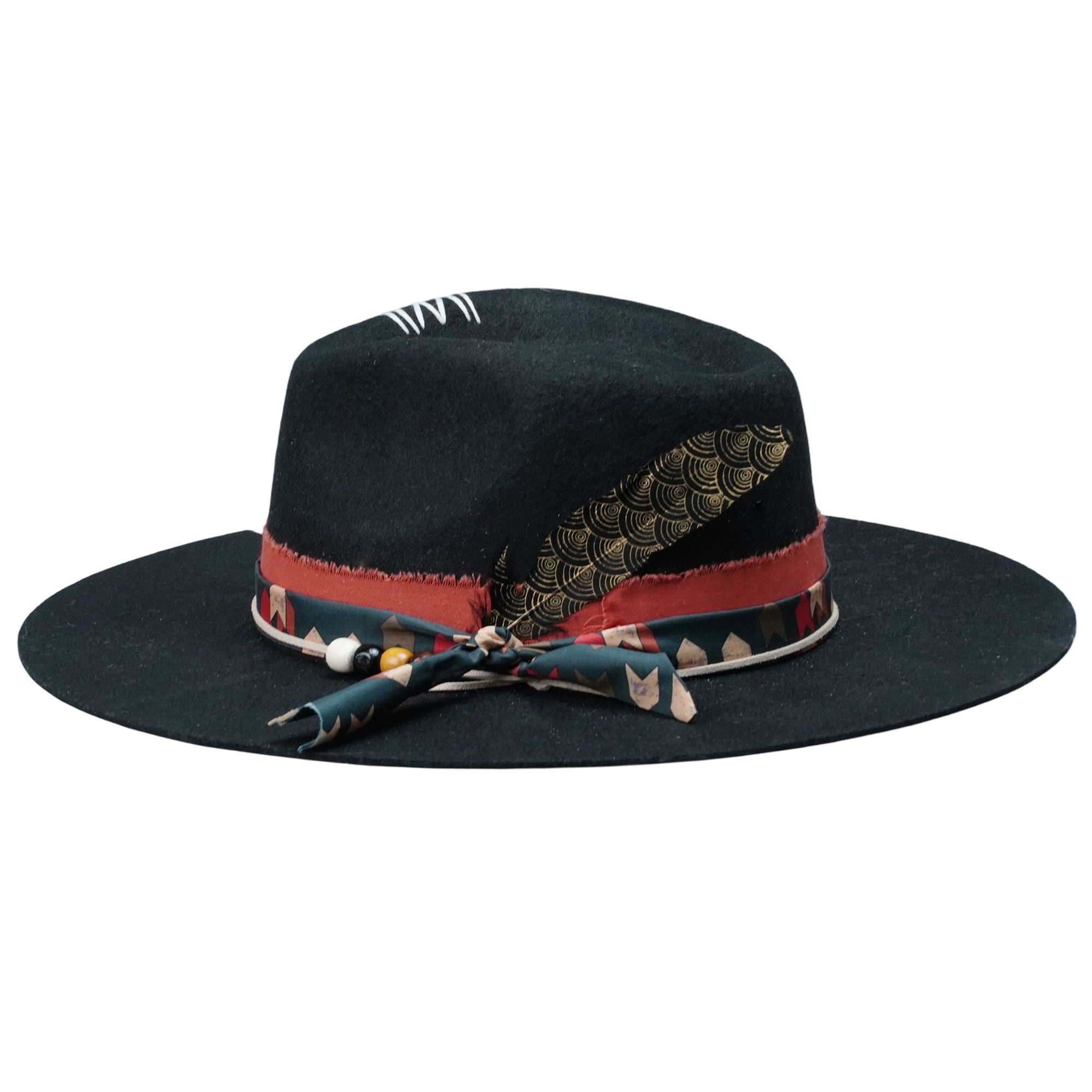 Teardrop Felt Hat with Feather Accent
