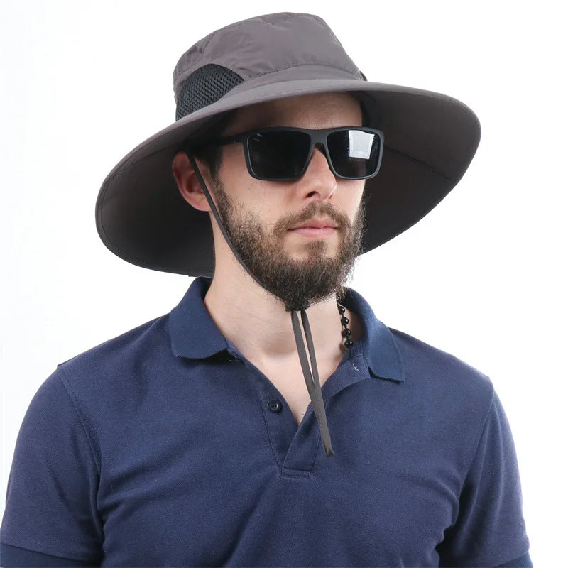 Unisex Large Brim Waterproof Breathable Outdoor Quick Dry Boonie Hat