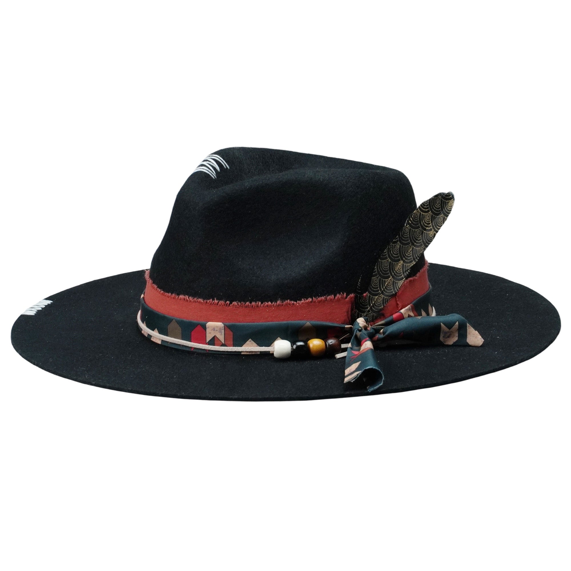 Teardrop Felt Hat with Feather Accent