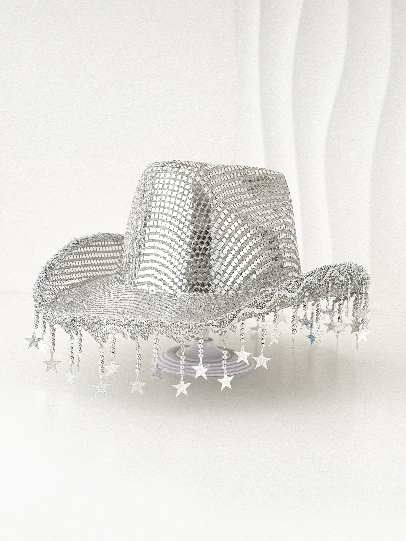 Adjustable Rhinestone Star Cowboy Hat with Tassels