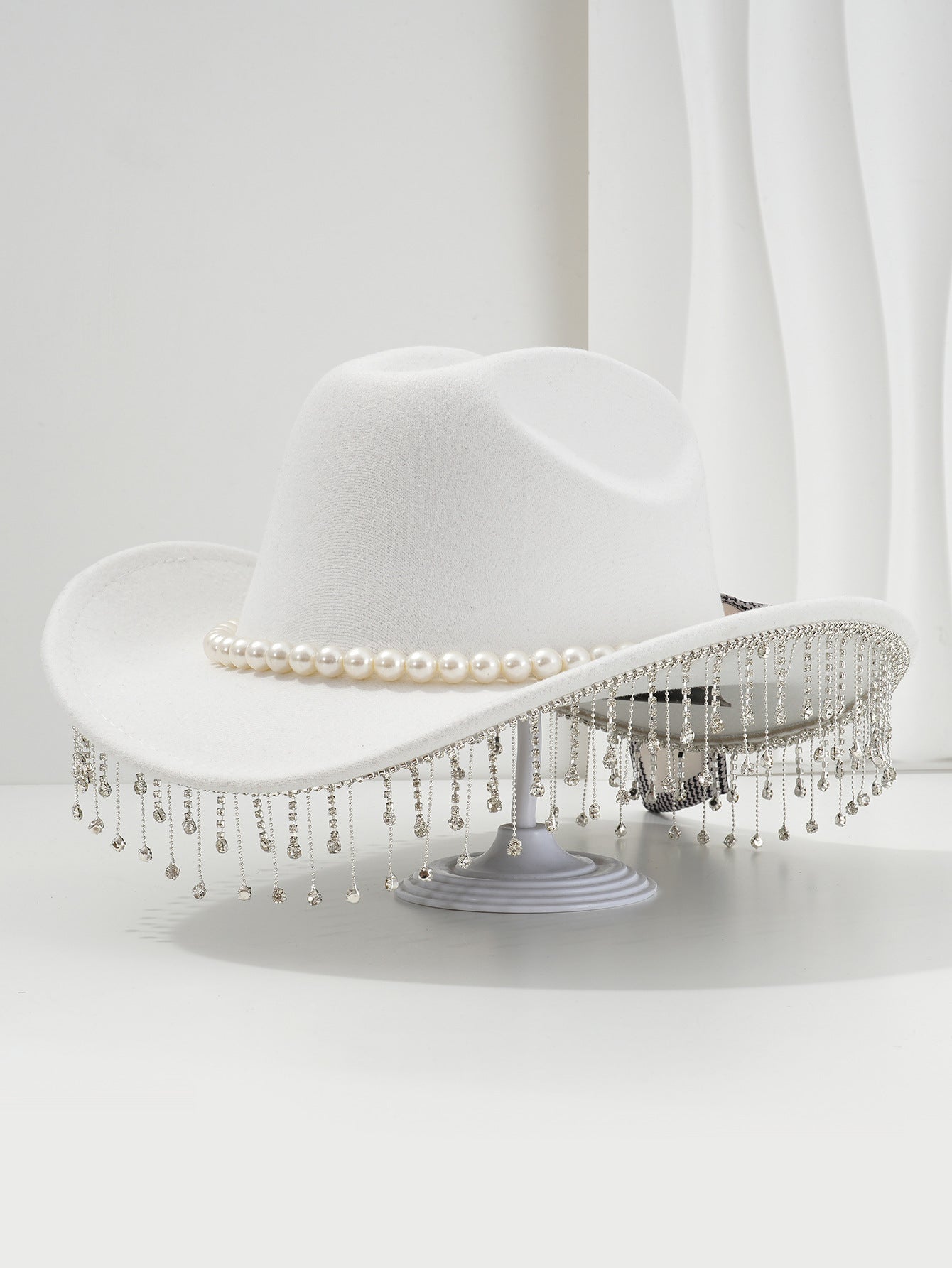 Adjustable Sparkling Cowboy Hat with Tassels