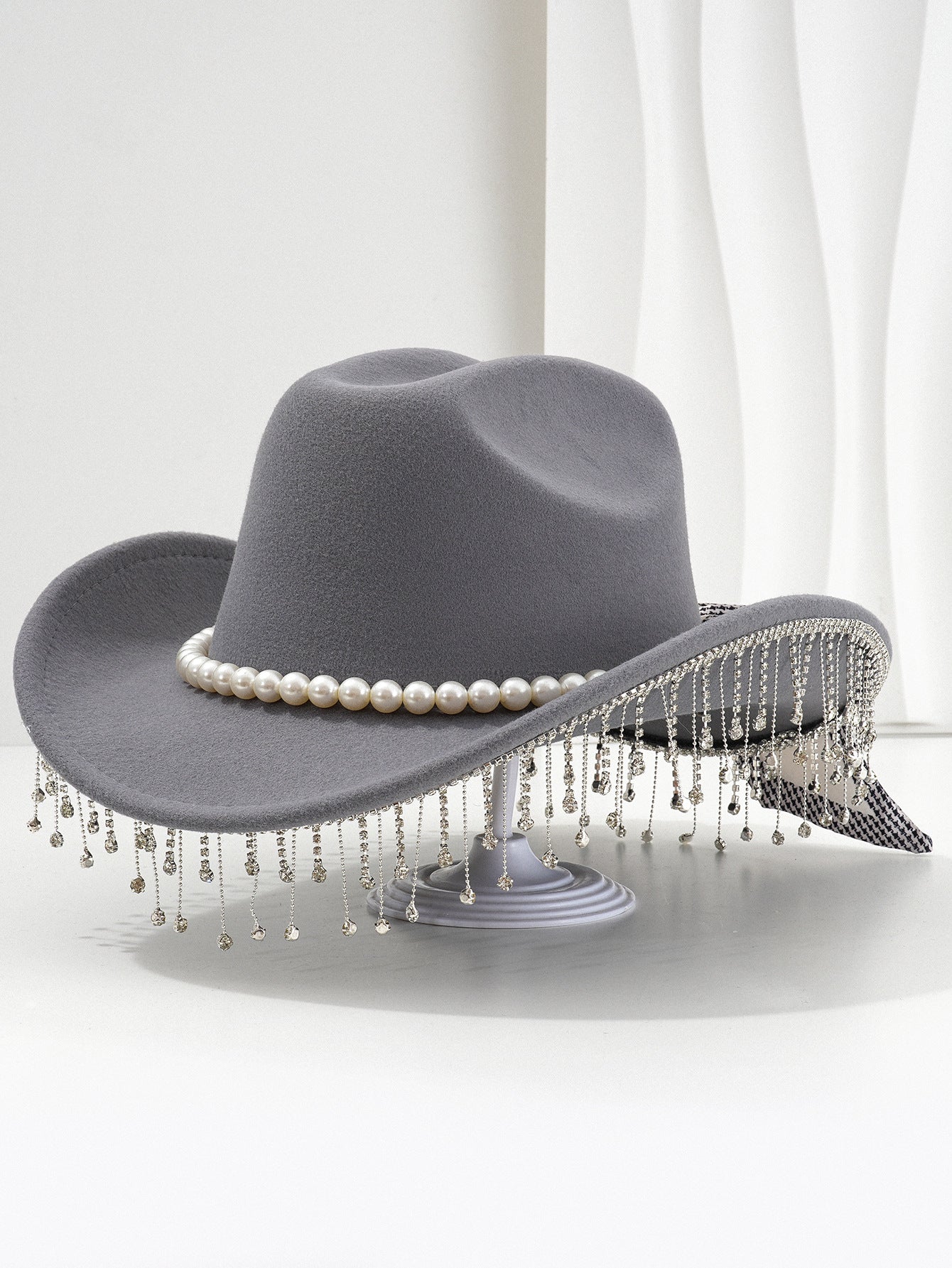 Adjustable Sparkling Cowboy Hat with Tassels