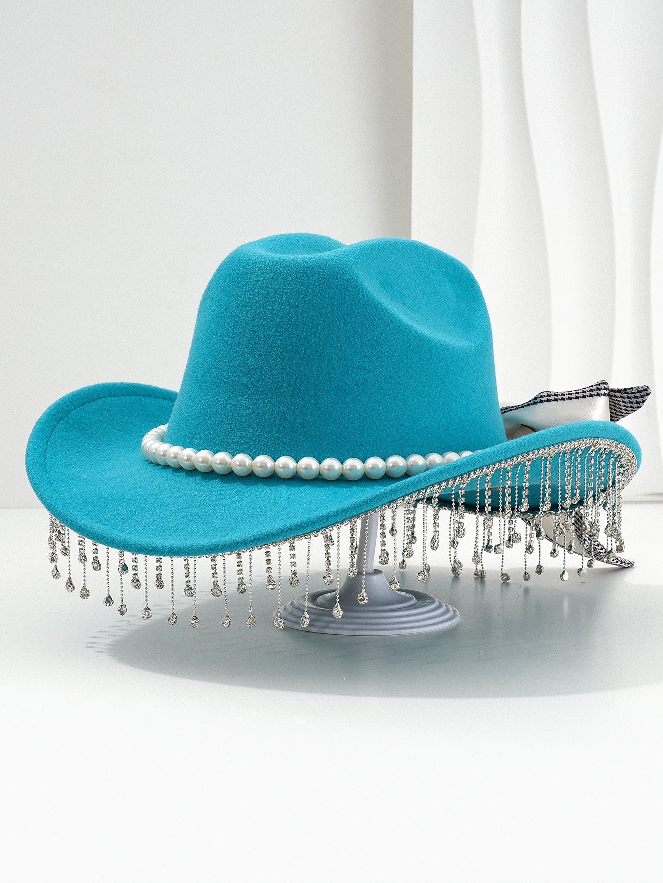 Adjustable Sparkling Cowboy Hat with Tassels