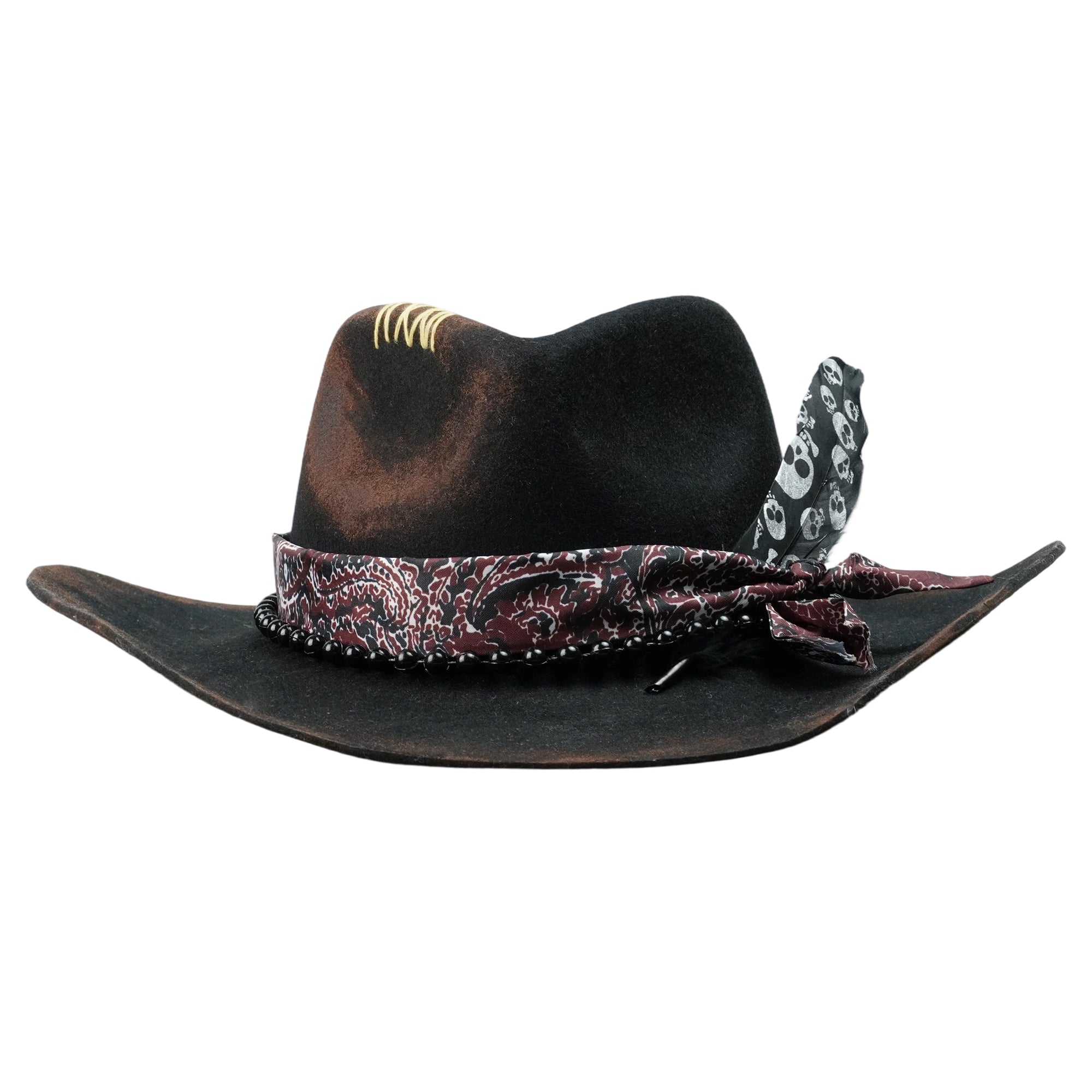 Modern Felt Hat – Dark Base, Textured Accents
