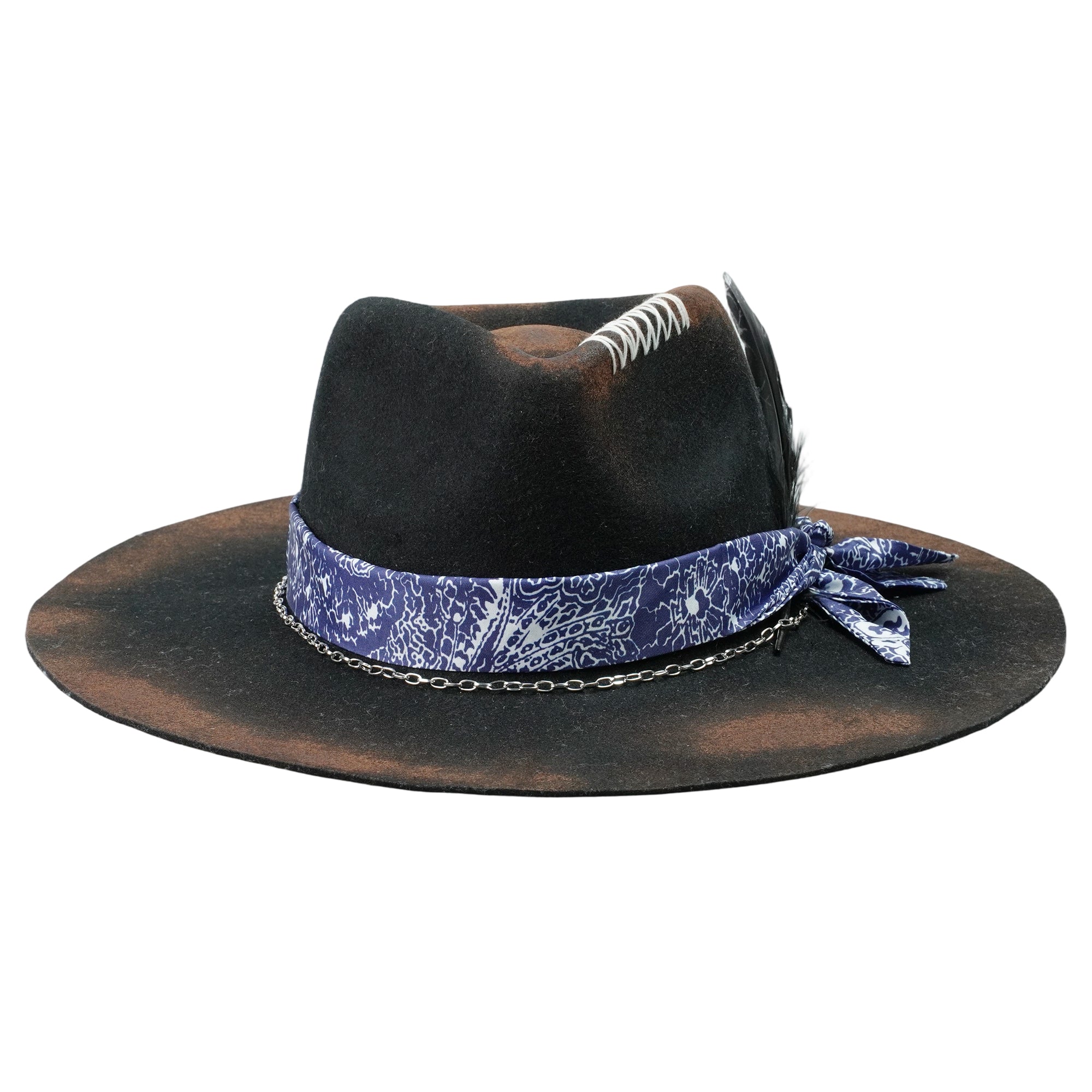 Modern Felt Hat – Sleek Black, Mixed-Media Band