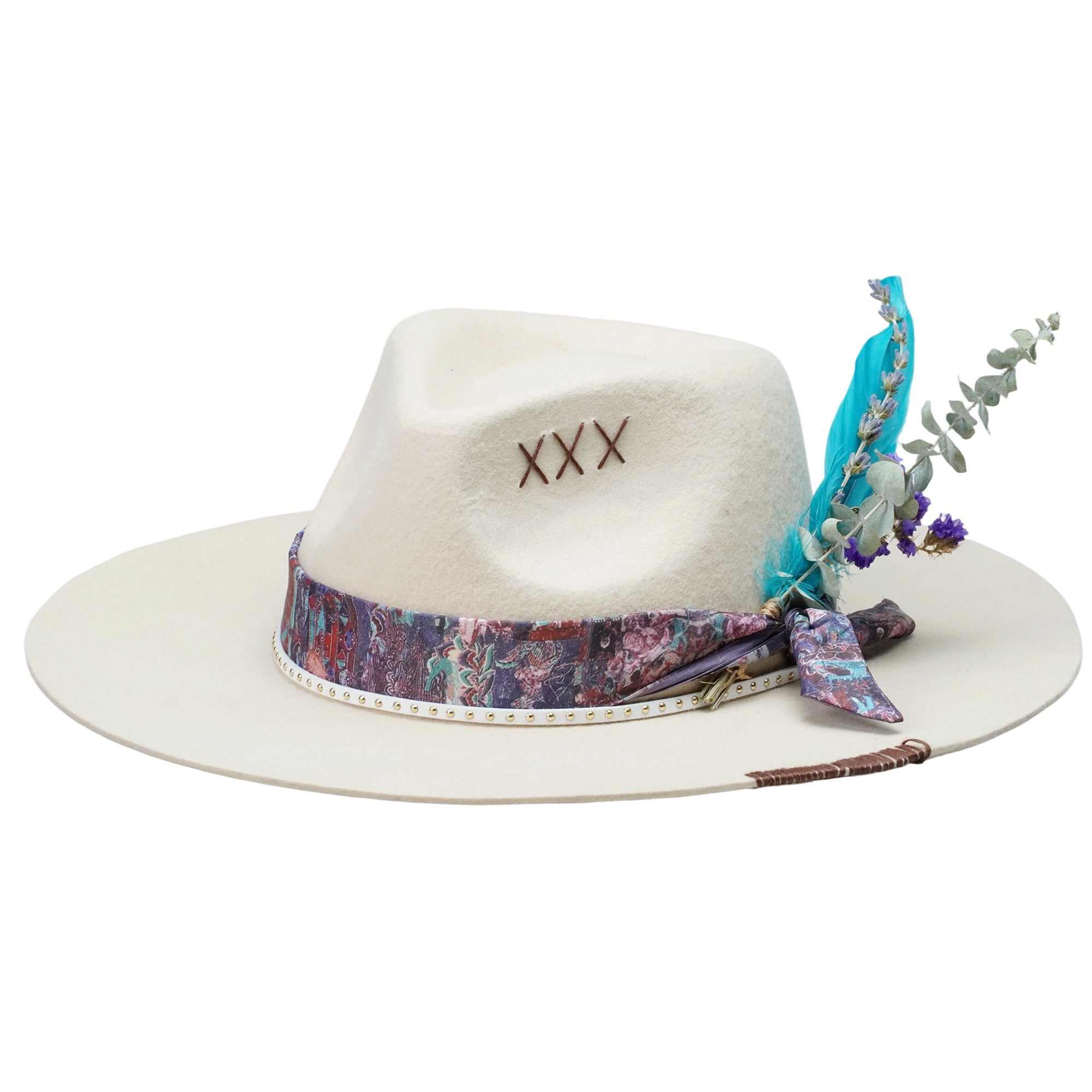 Classic Teardrop Crown - Off-White with Floral Accent