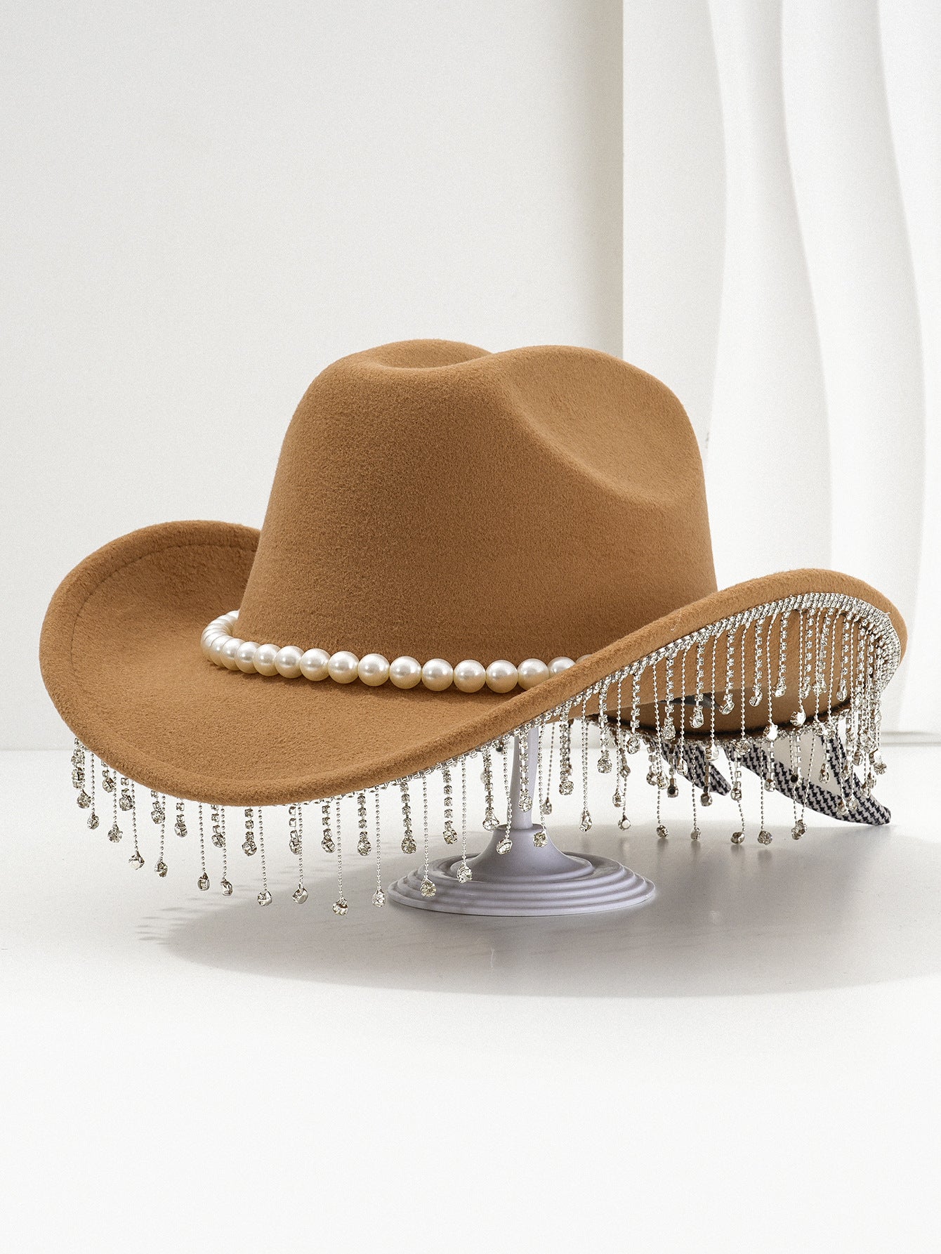 Adjustable Sparkling Cowboy Hat with Tassels