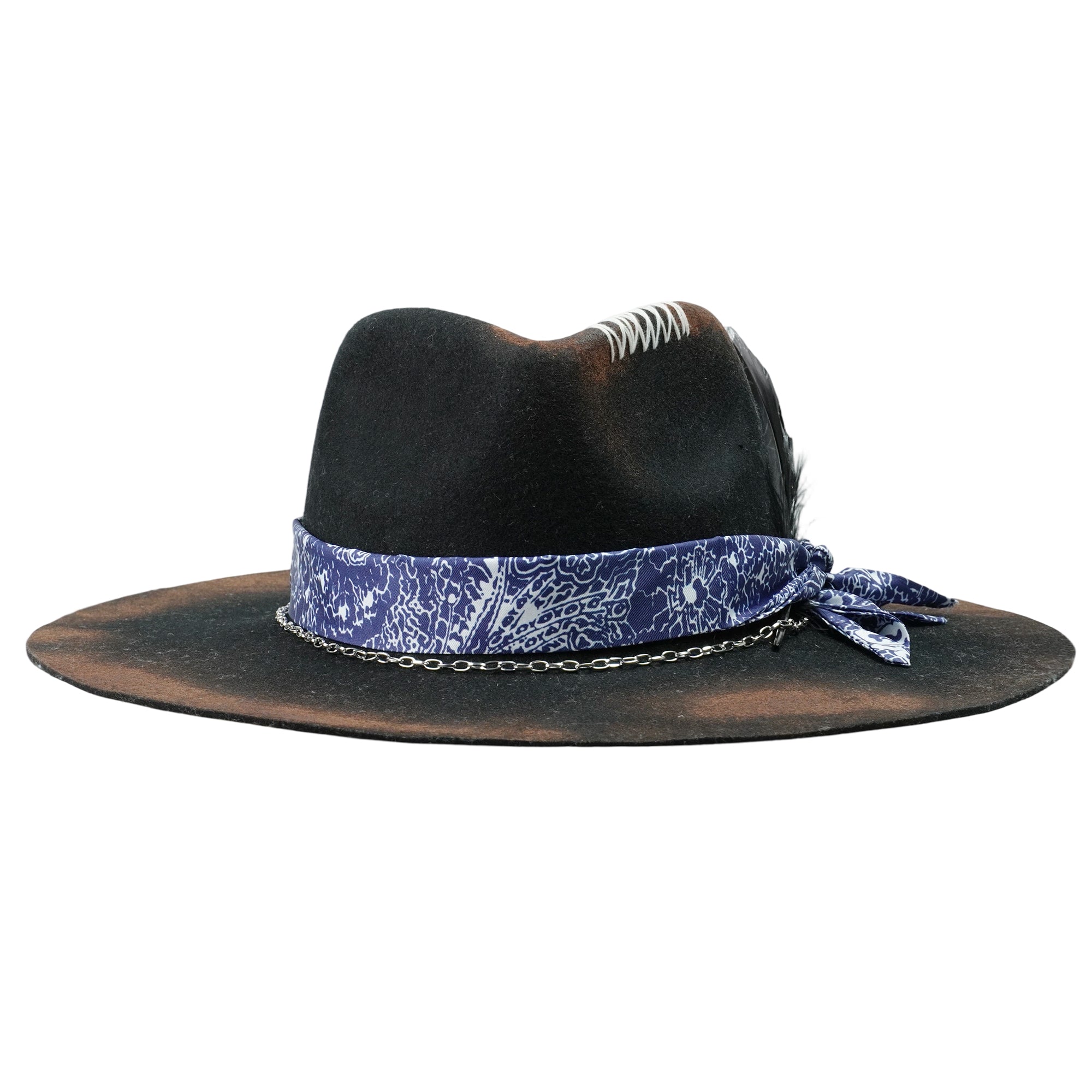 Modern Felt Hat – Sleek Black, Mixed-Media Band