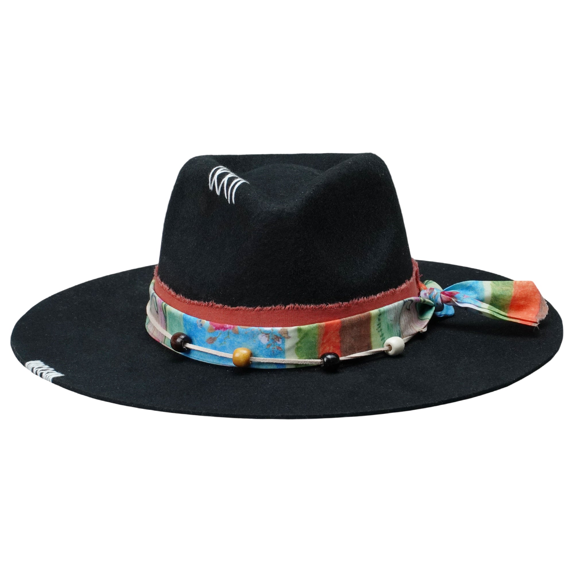 Black Hat – Custom Beading and Colorful Band