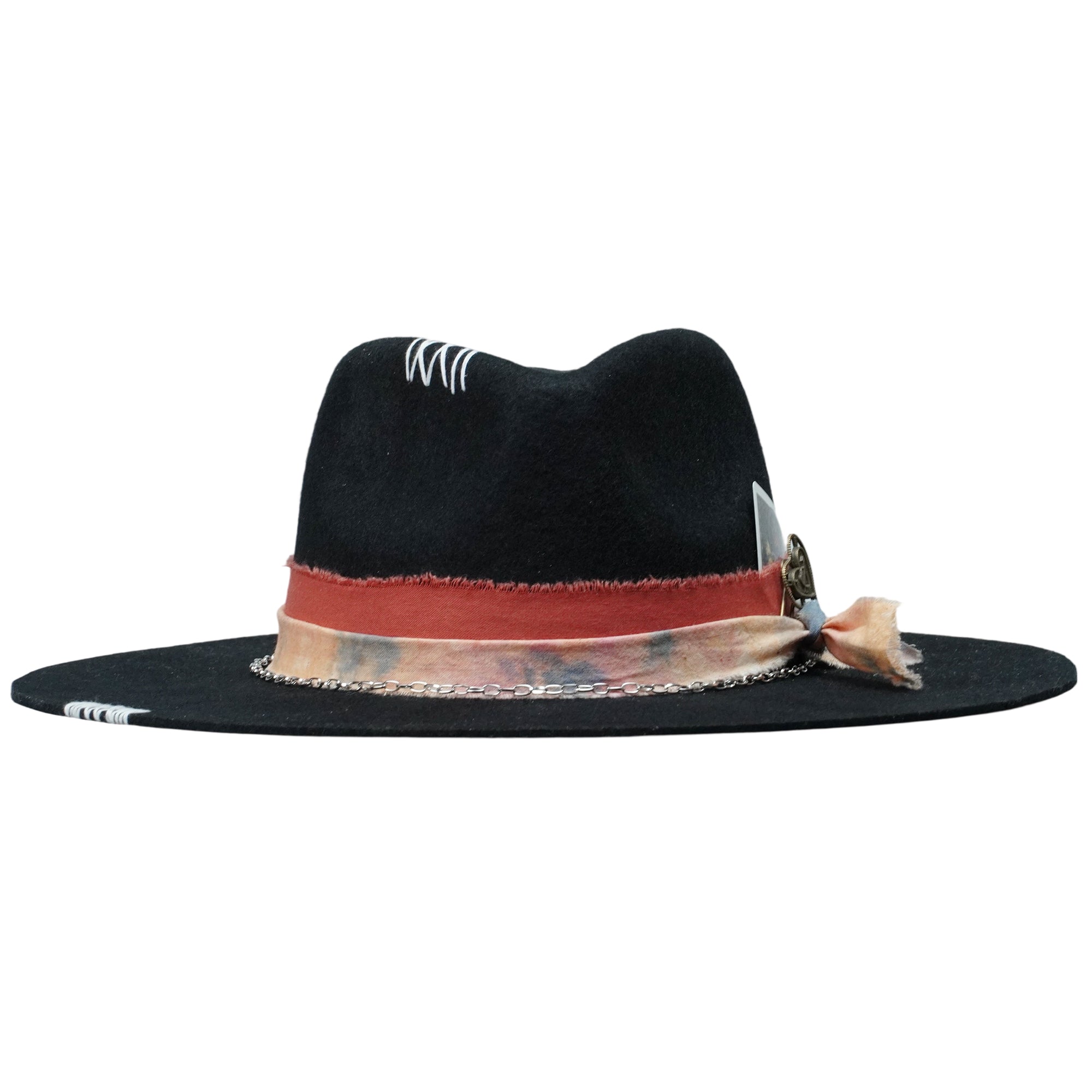 Statement Hat – Black, Tie-Dye, Metal & Card