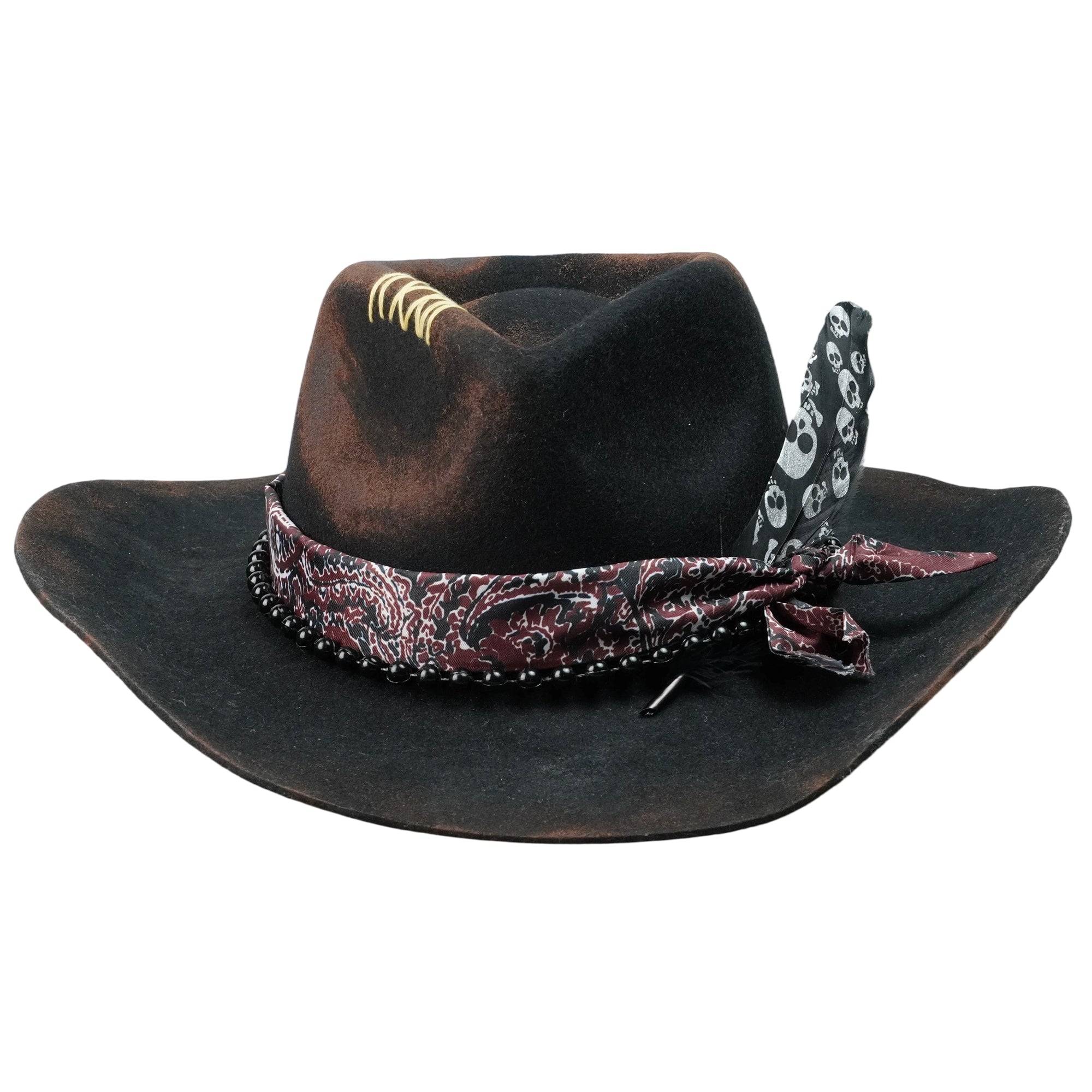 Modern Felt Hat – Dark Base, Textured Accents