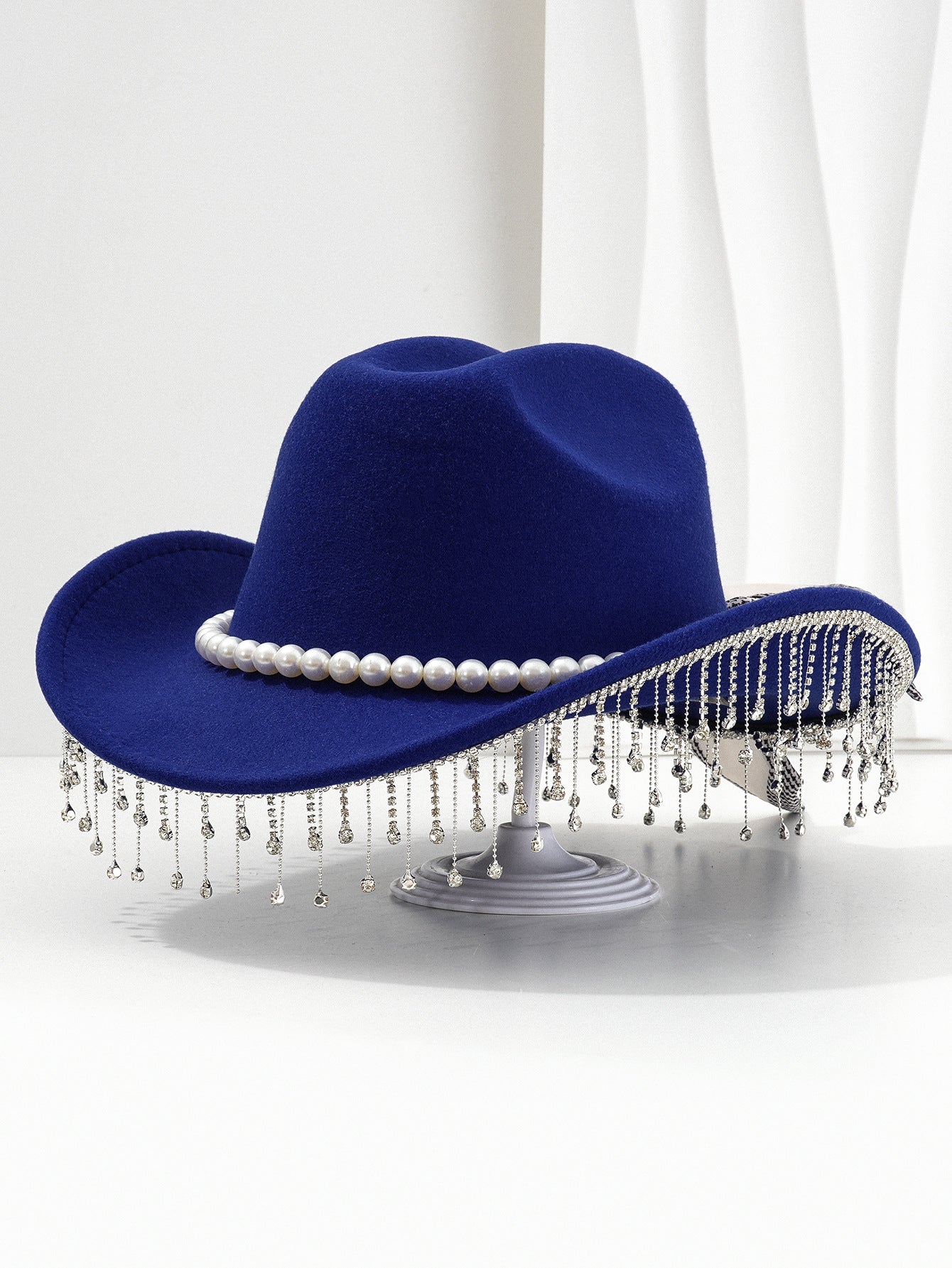 Adjustable Sparkling Cowboy Hat with Tassels