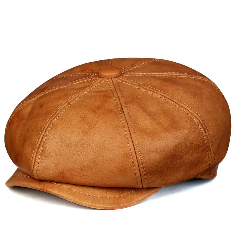 Women Wembley Genuine Leather Newsboy Cap