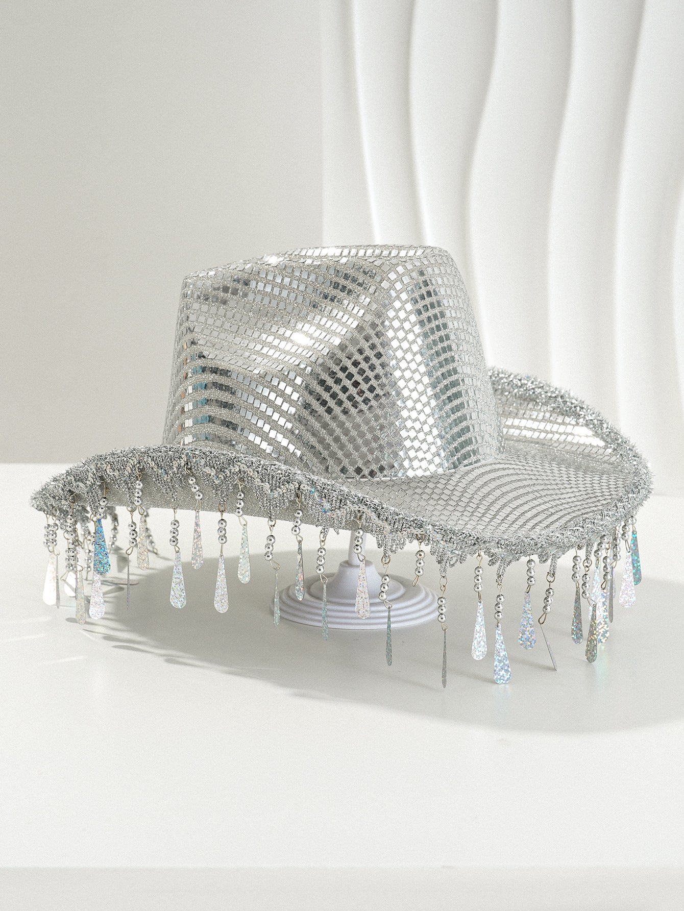 Adjustable Rhinestone Star Cowboy Hat with Tassels