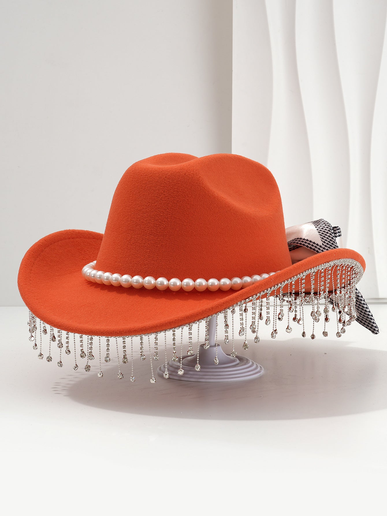 Adjustable Sparkling Cowboy Hat with Tassels