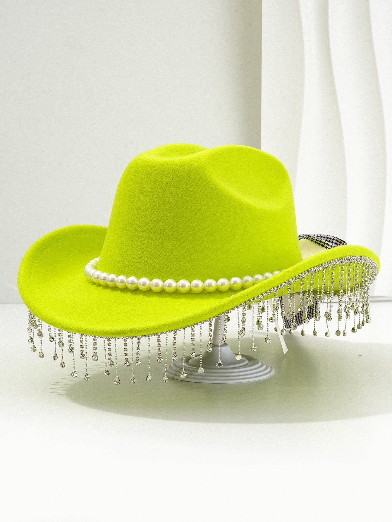 Adjustable Sparkling Cowboy Hat with Tassels