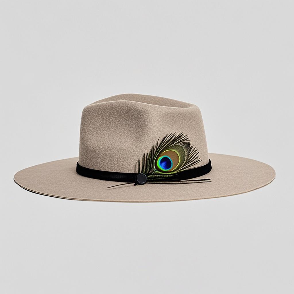 Classic Men's Felt Fedora Hat-Taupe