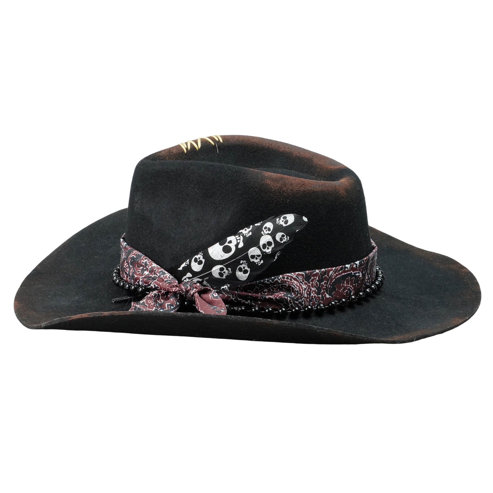 Modern Felt Hat – Dark Base, Textured Accents