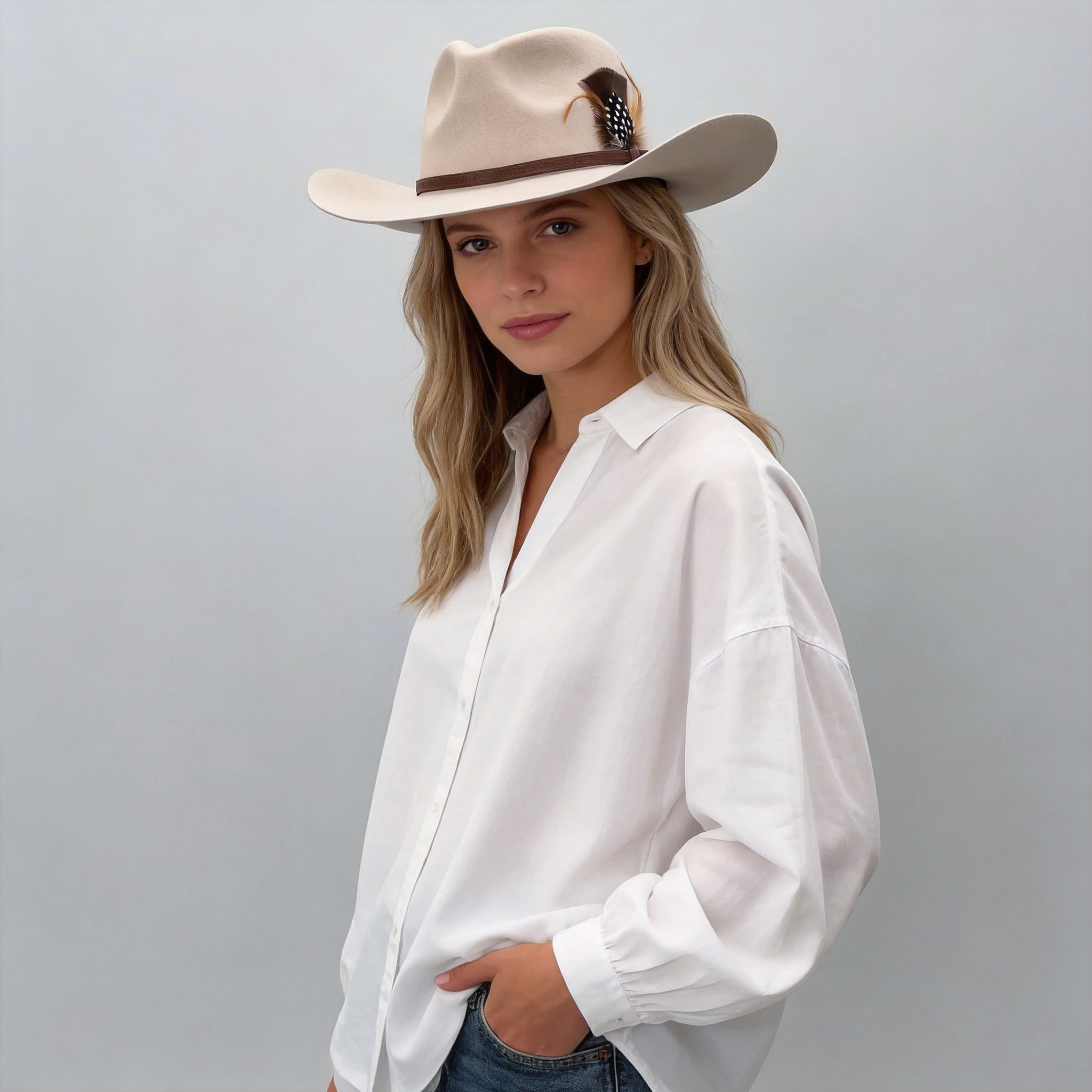 Modern Oatmeal Hat – Narrow Band Accent
