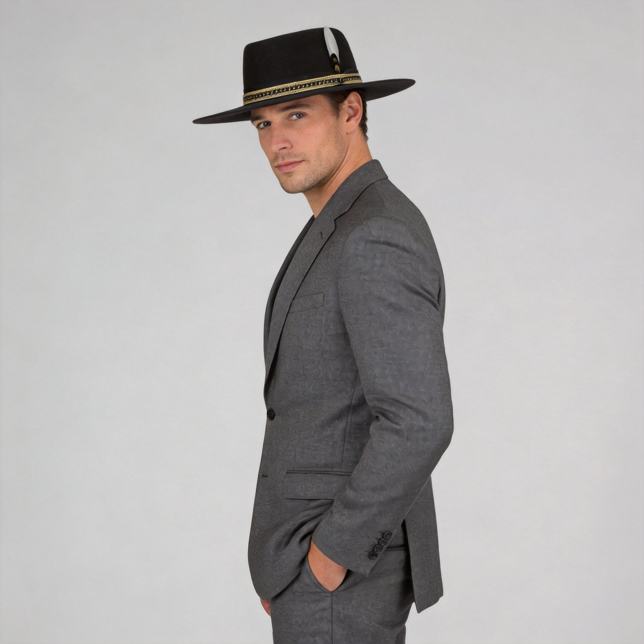 Artisan Black Felt Gambler Hat