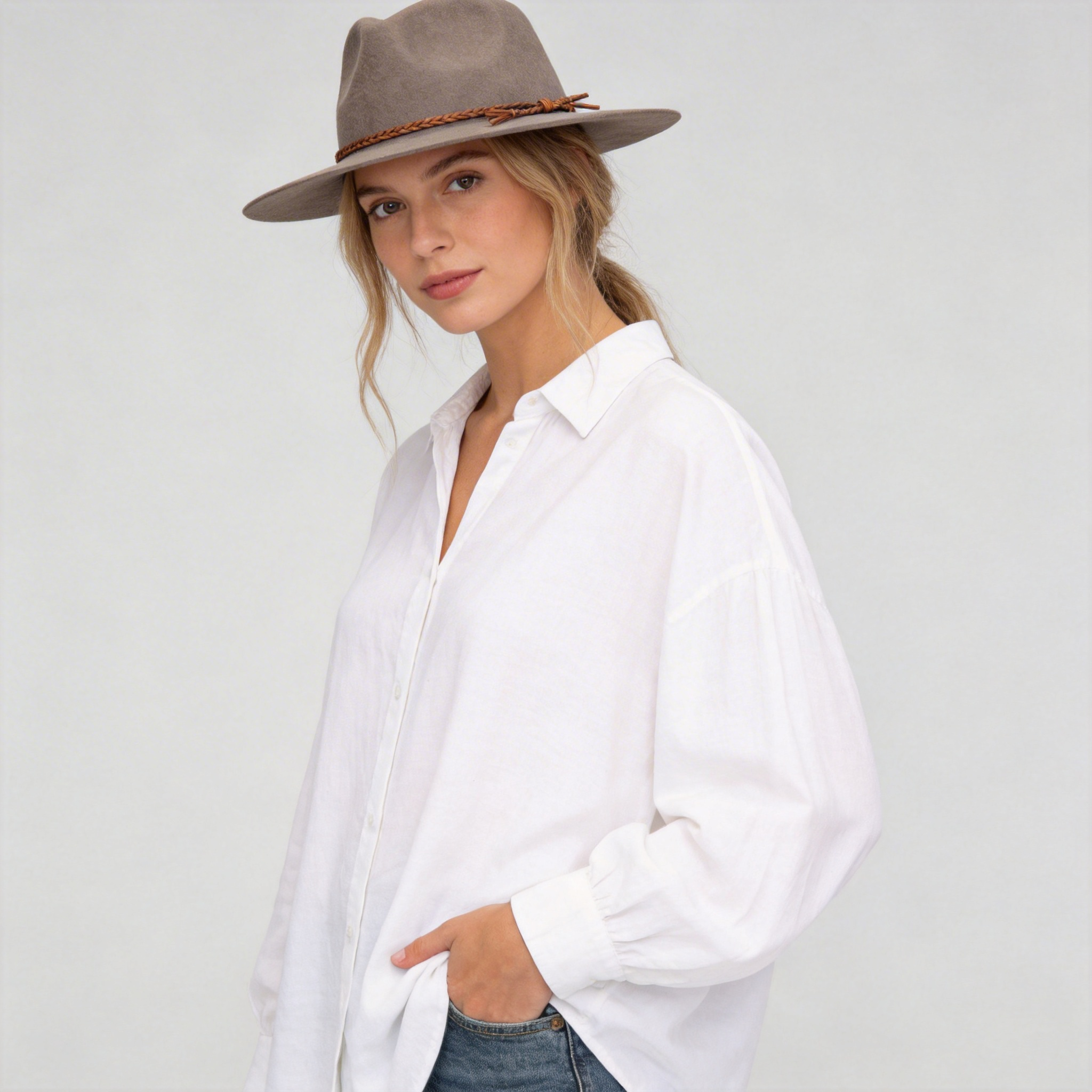 Modern Earthy Gray Hat